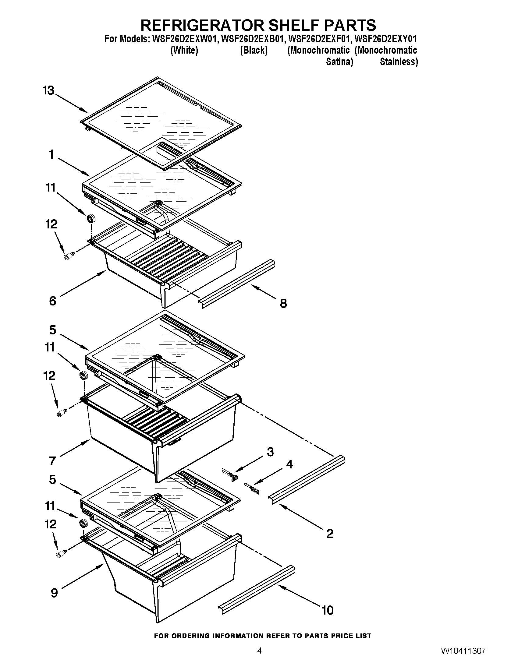 03 - REFRIGERATOR SHELF PARTS