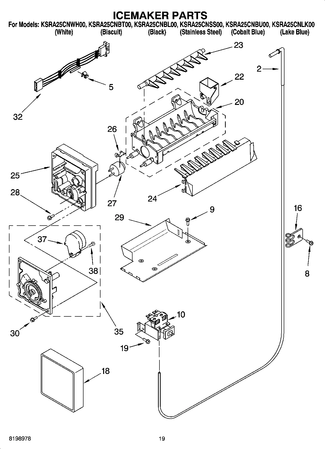 12 - ICEMAKER PARTS, PARTS NOT ILLUSTRATED