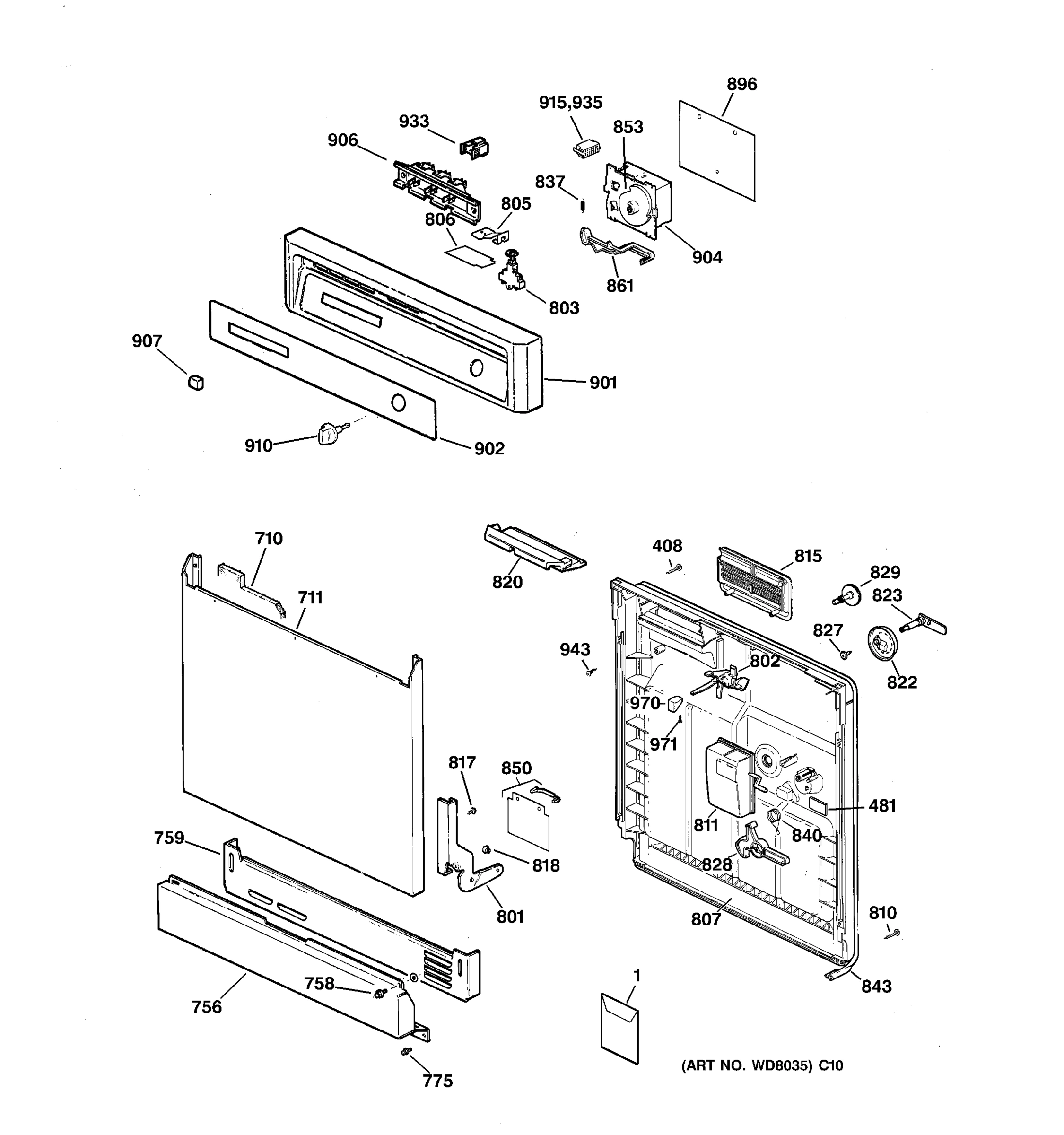 ESCUTCHEON & DOOR ASSEMBLY