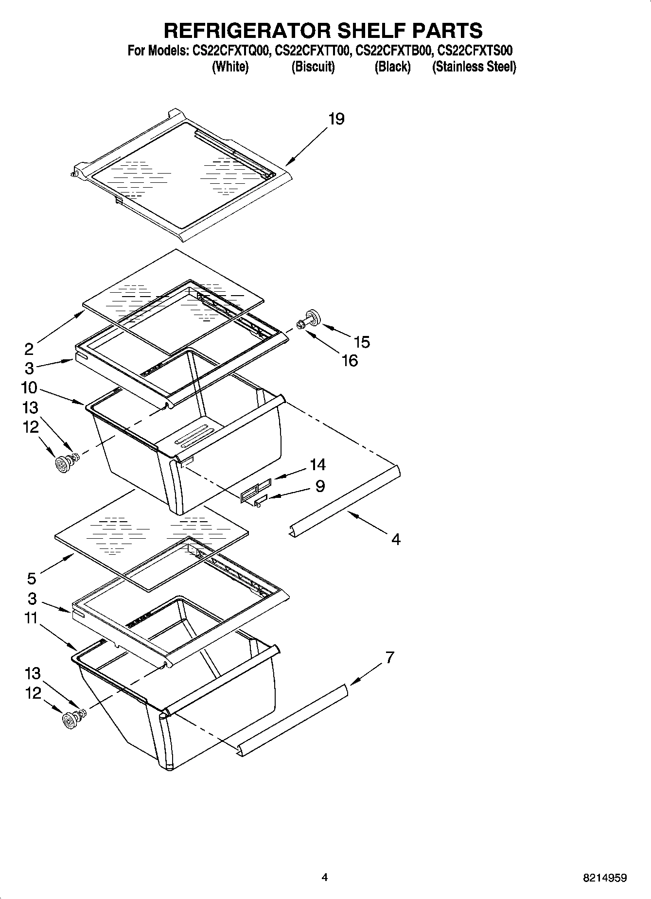 03 - REFRIGERATOR SHELF PARTS