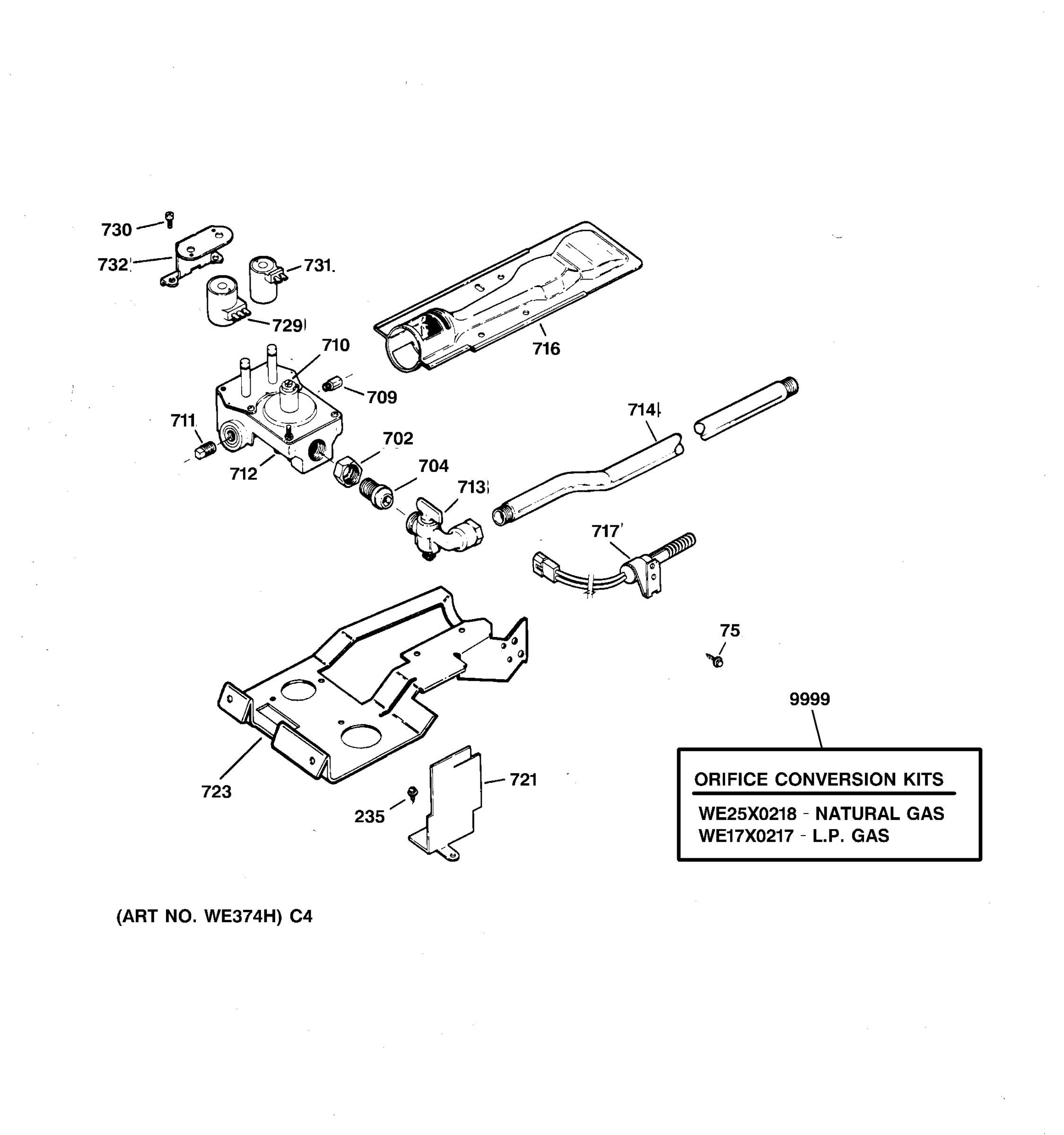 GAS VALVE & BURNER ASSEMBLY