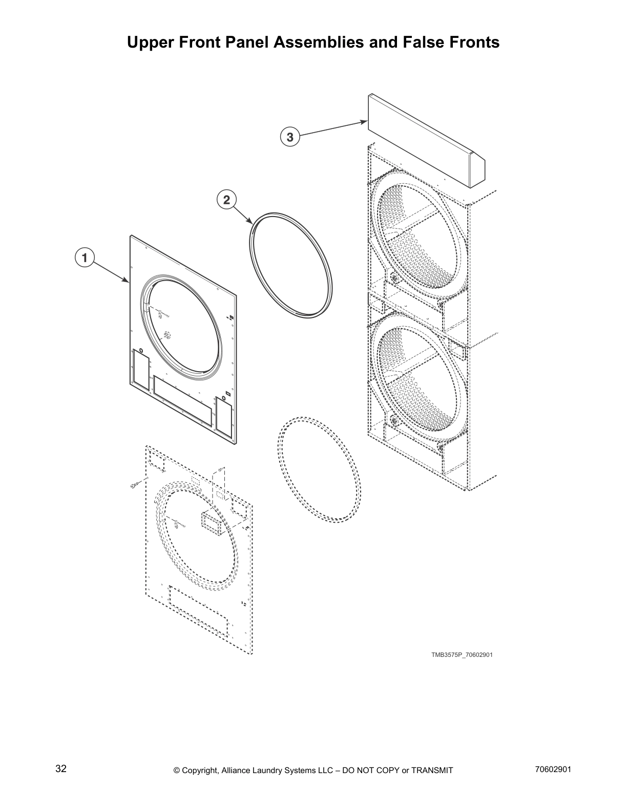 Upper Front Panel Assemblies and False Fronts