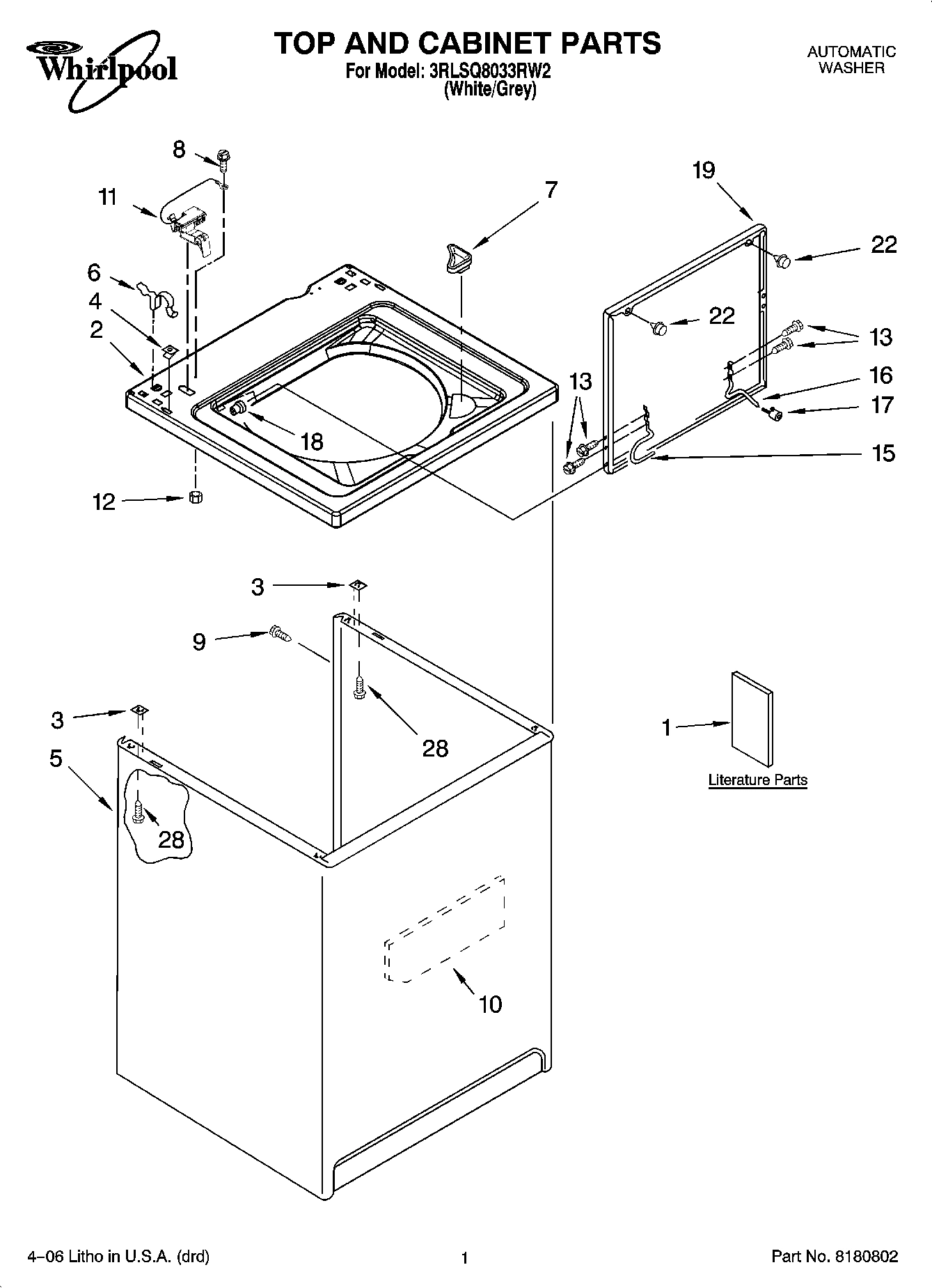 01 - TOP AND CABINET PARTS