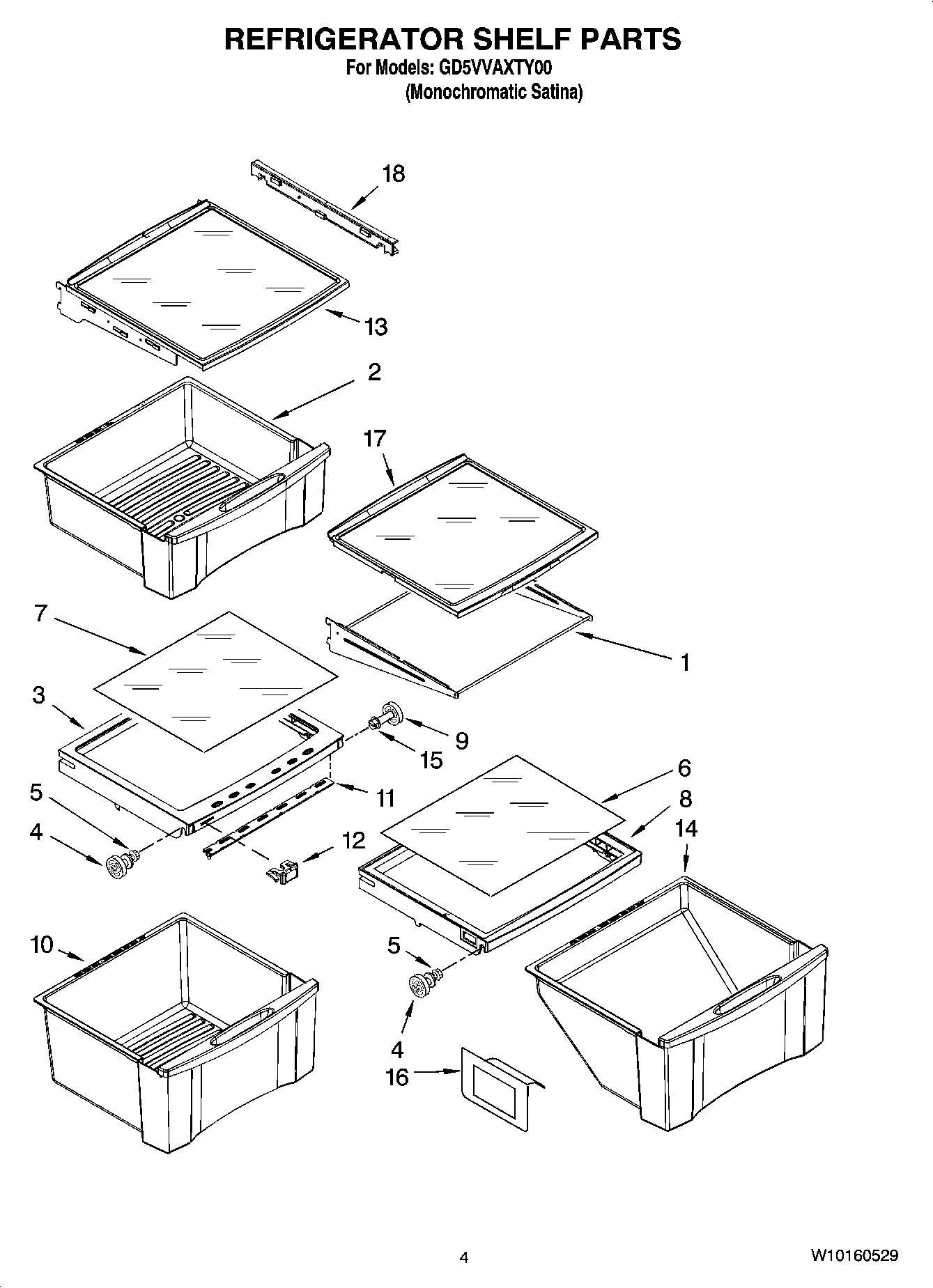 03 - REFRIGERATOR SHELF PARTS
