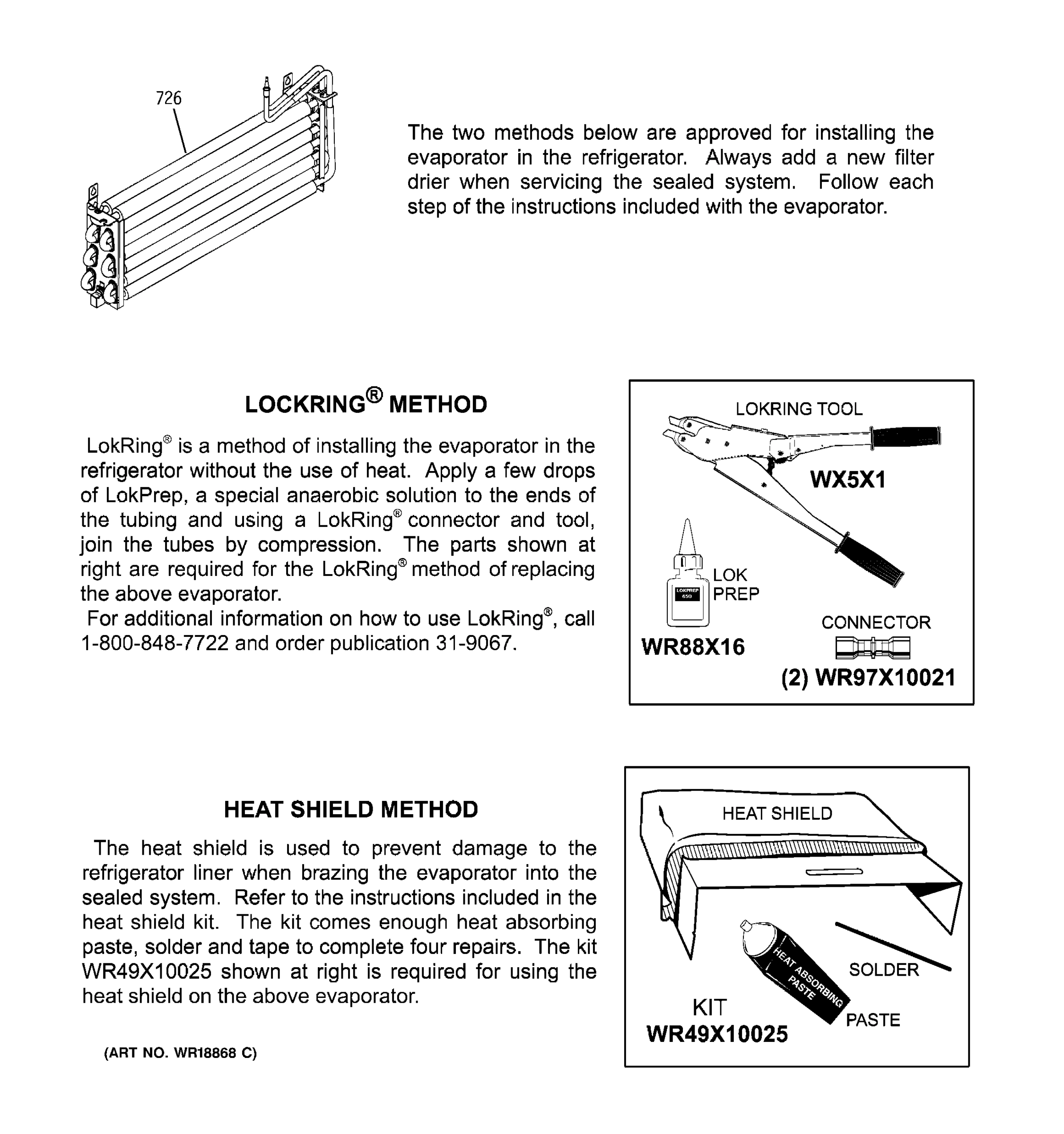 EVAPORATOR INSTRUCTIONS