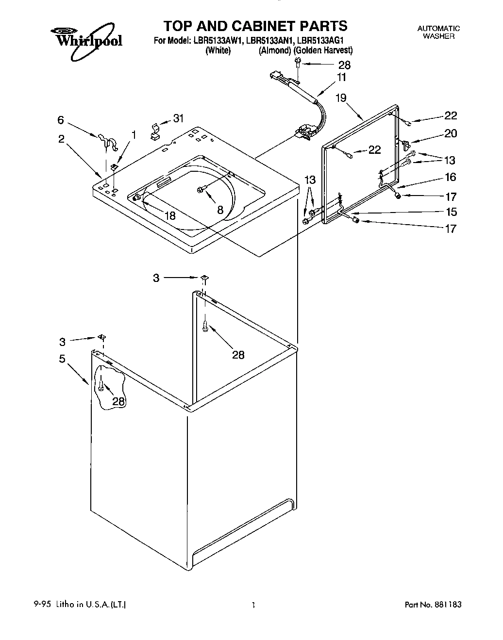 01 - TOP AND CABINET, LIT/OPTIONAL