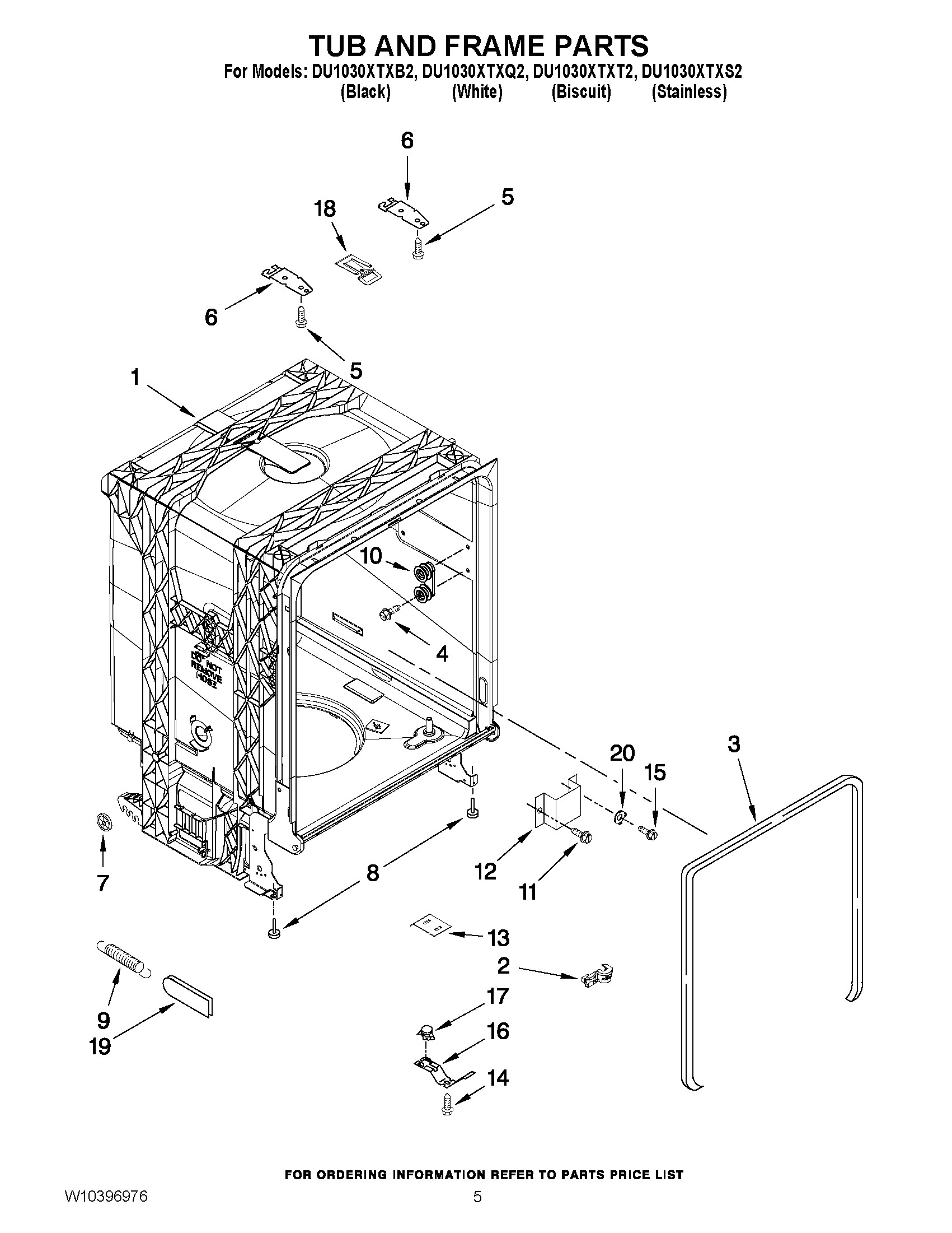 05 - TUB AND FRAME PARTS