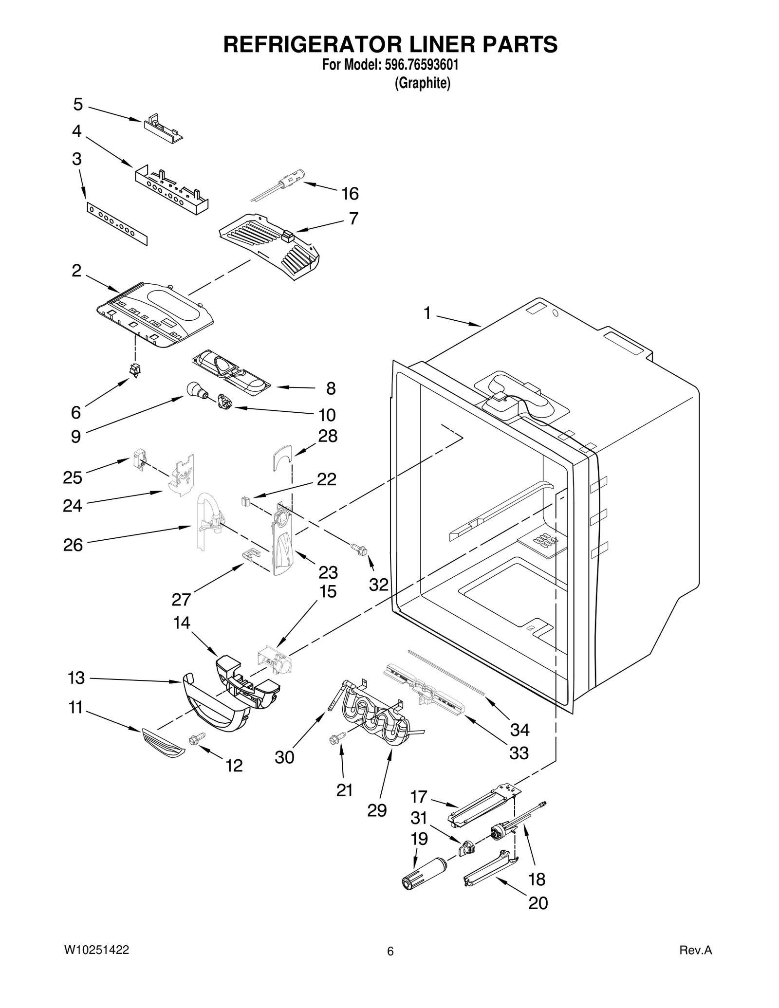 REFRIGERATOR LINER PARTS