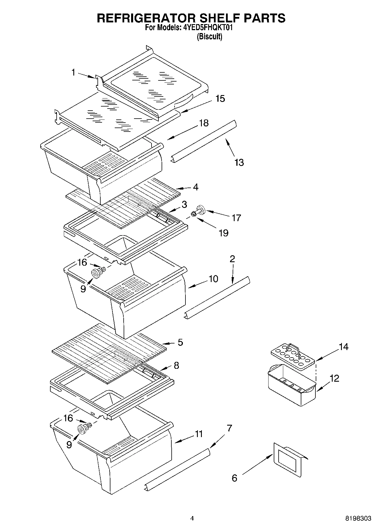 03 - REFRIGERATOR SHELF PARTS