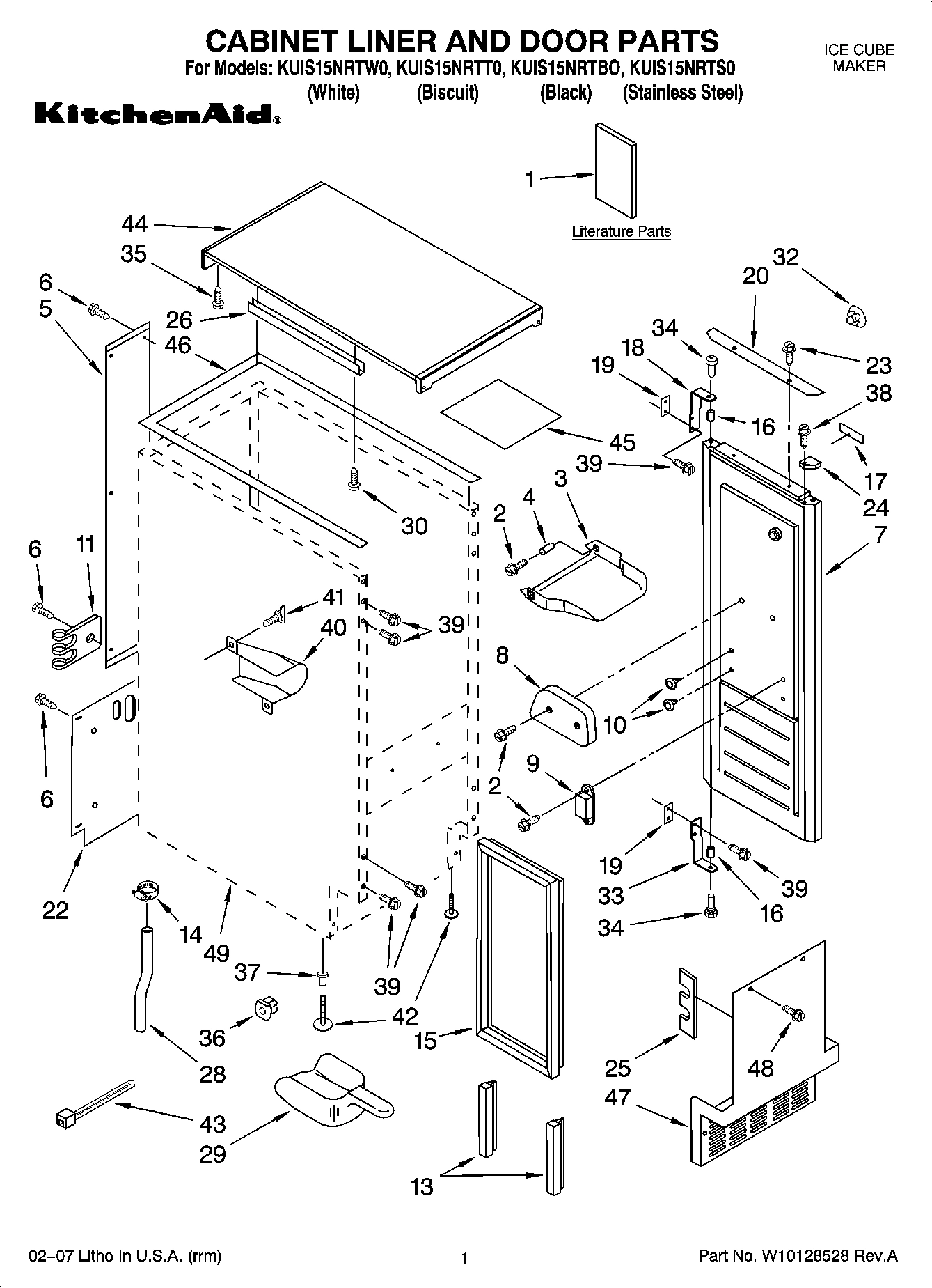 01 - CABINET LINER AND DOOR PARTS