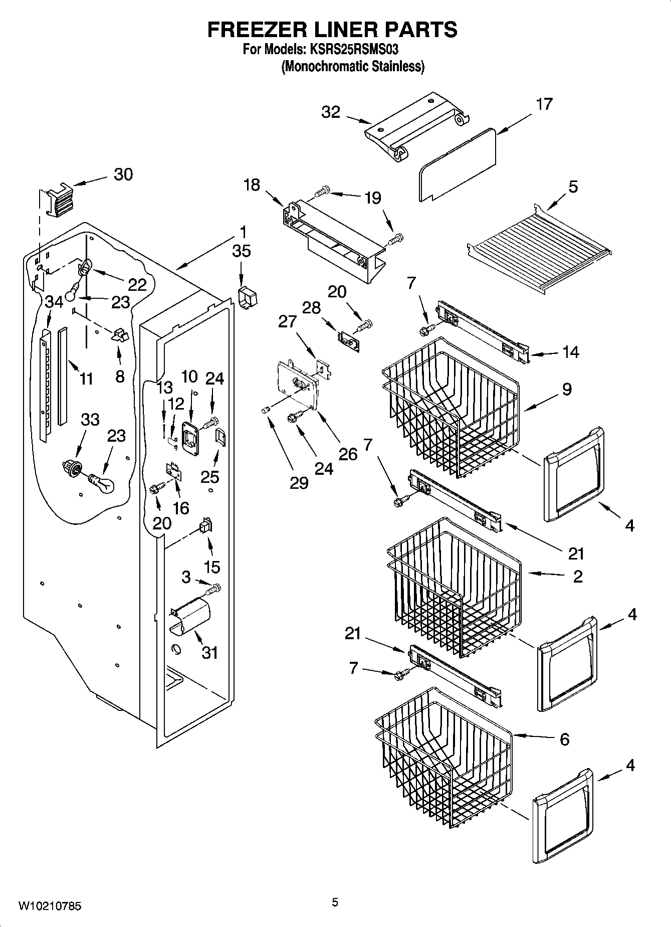 04 - FREEZER LINER PARTS