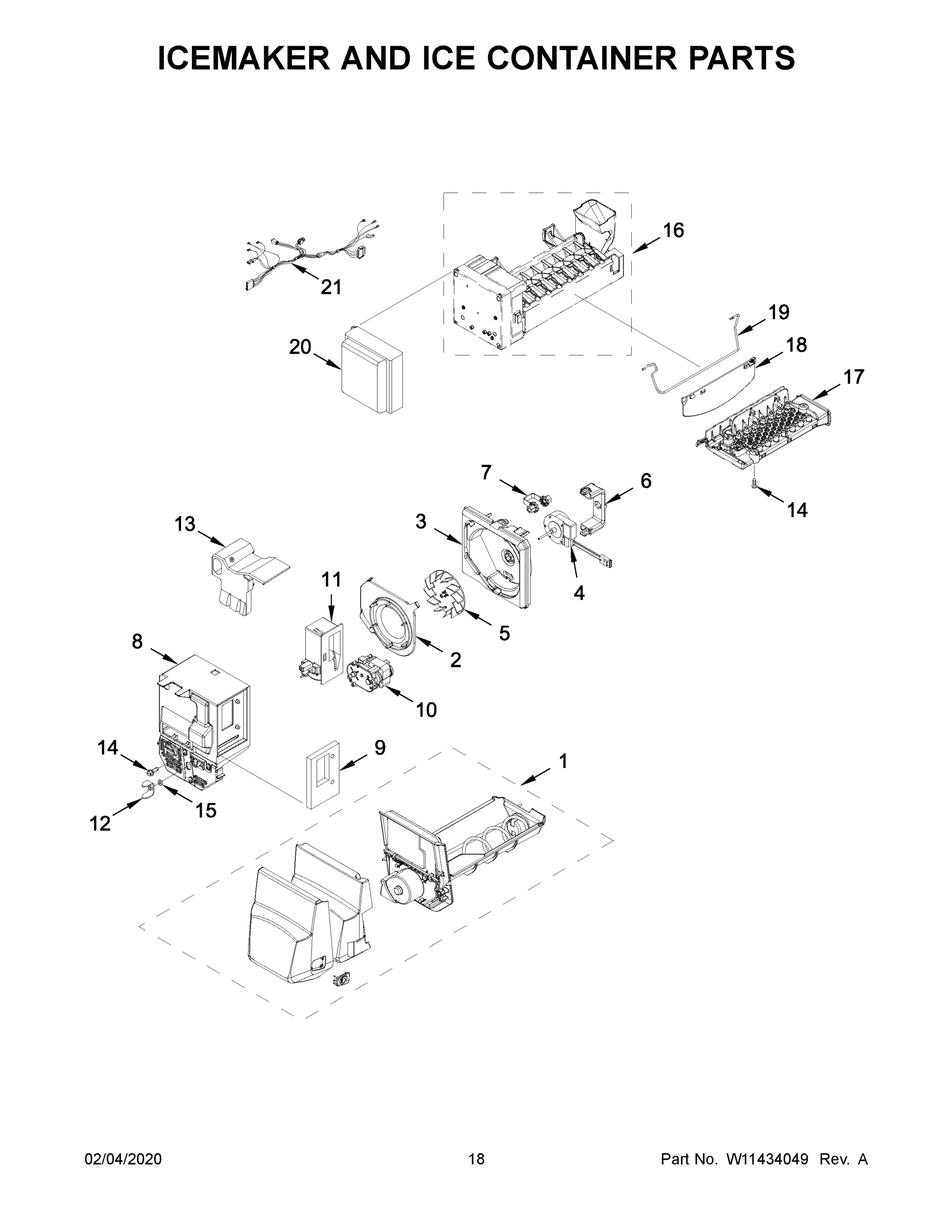 10 - ICEMAKER AND ICE CONTAINER PARTS