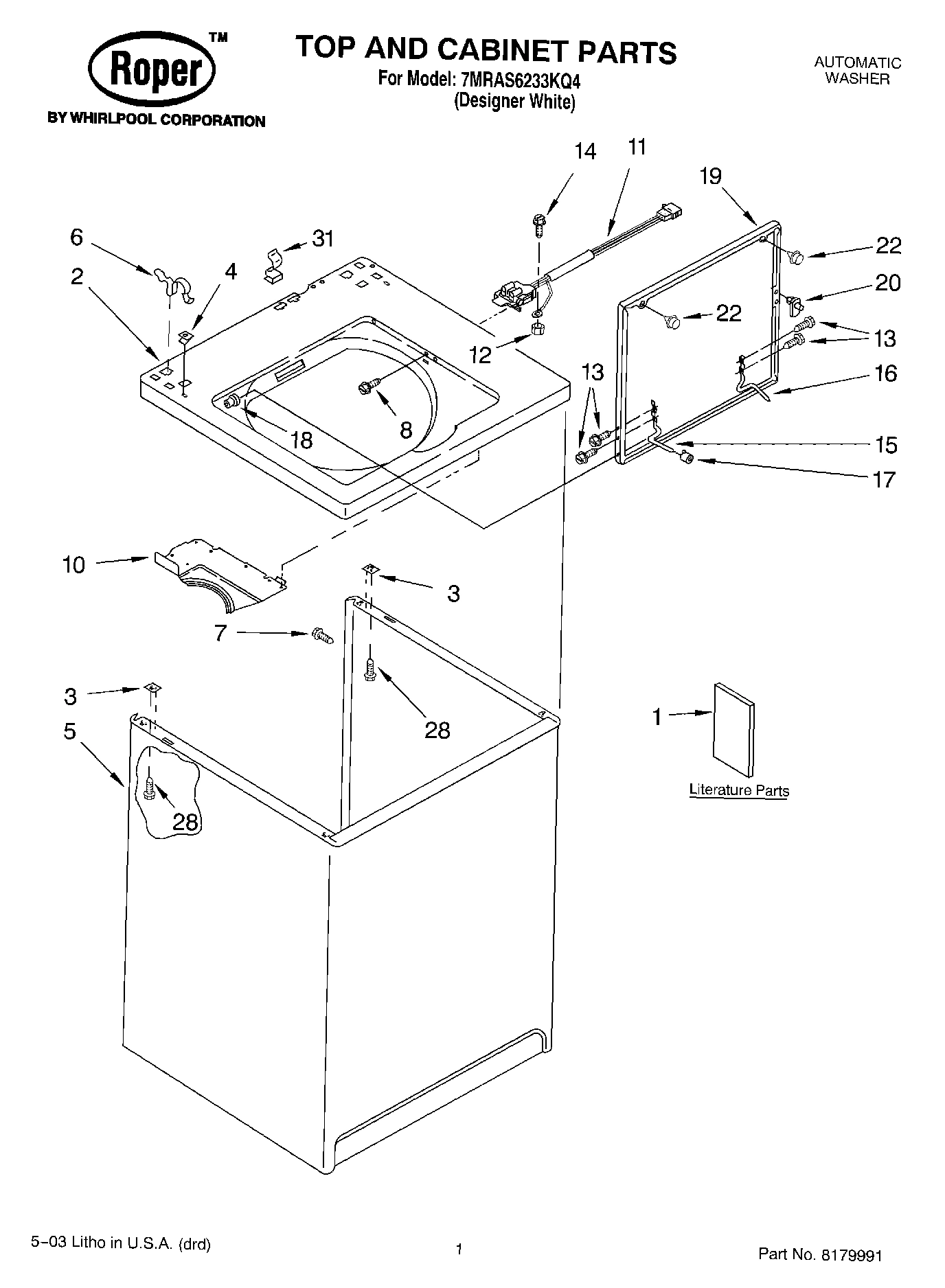 01 - TOP AND CABINET PARTS