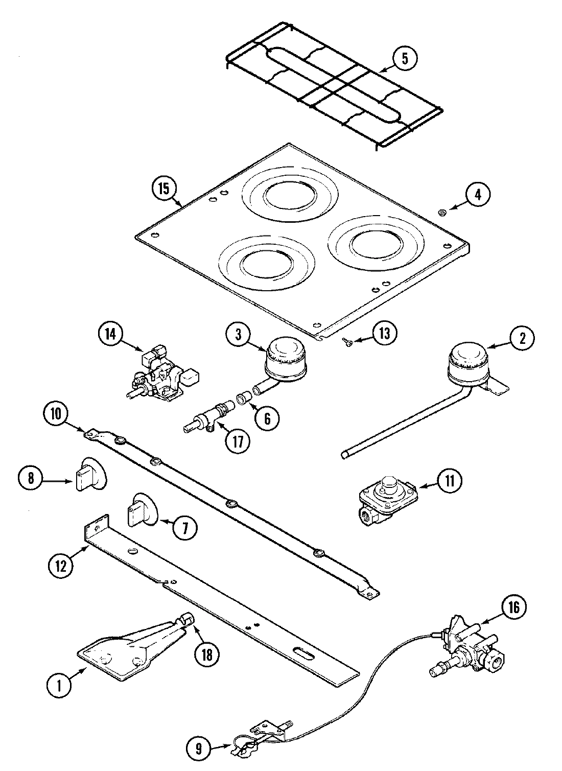 02 - MAIN TOP & BURNER ASSEMBLY