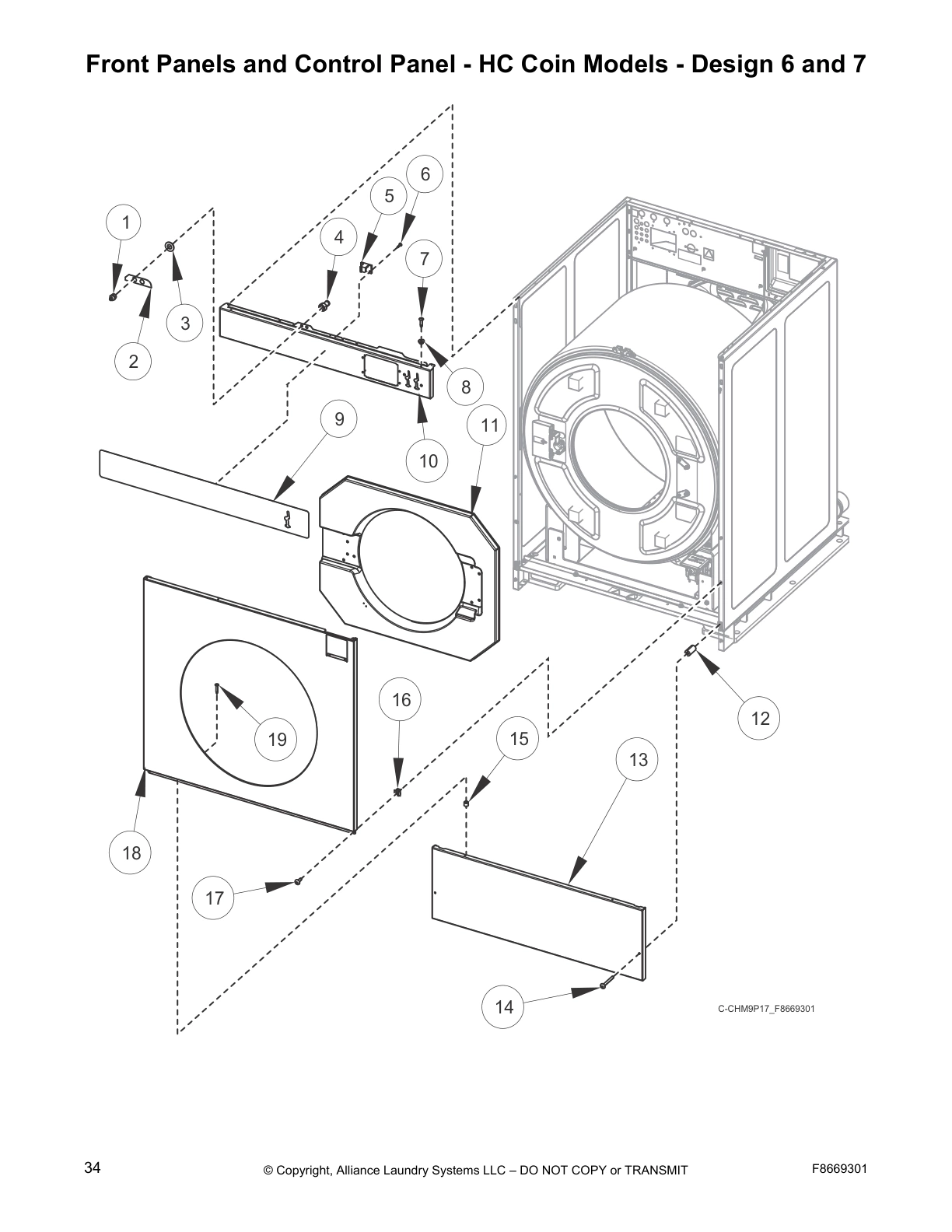Front Panels and Control Panel - HC Coin Models - Design 6 and 7