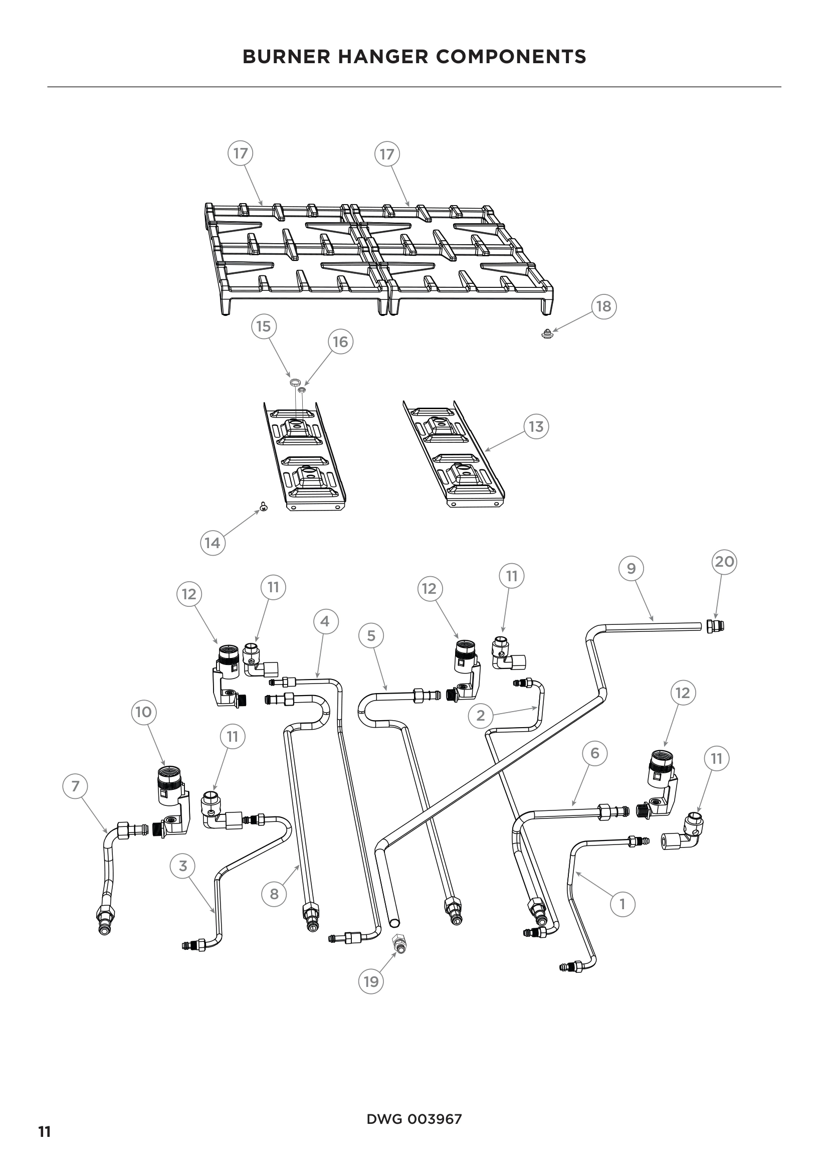 BURNER HANGER COMPONENTS