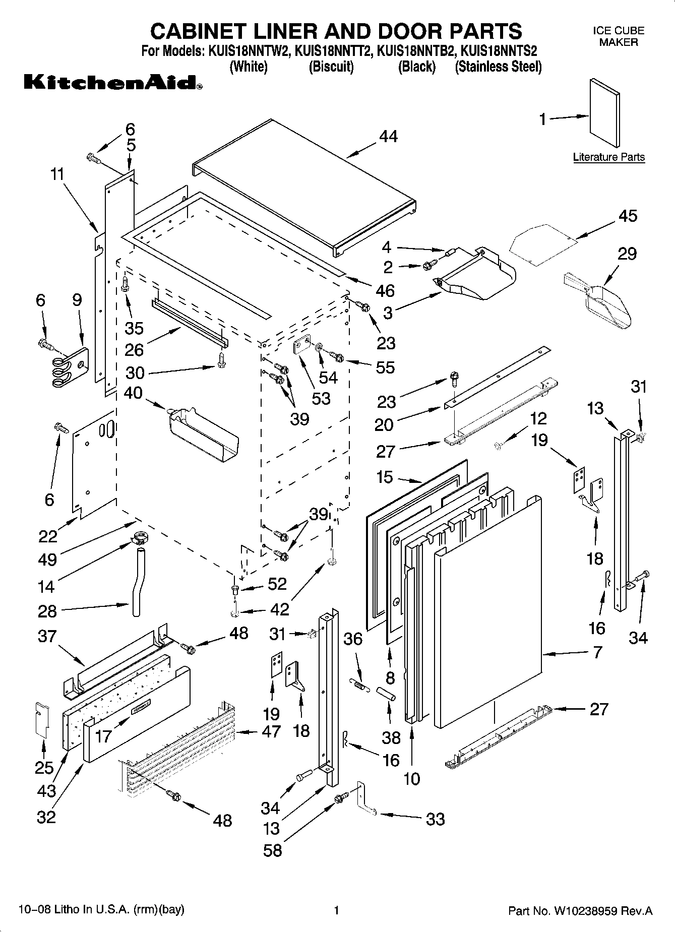 01 - CABINET LINER AND DOOR PARTS