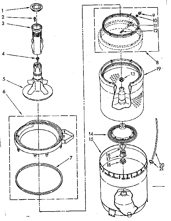 AGITATOR, BASKET AND TUB PARTS