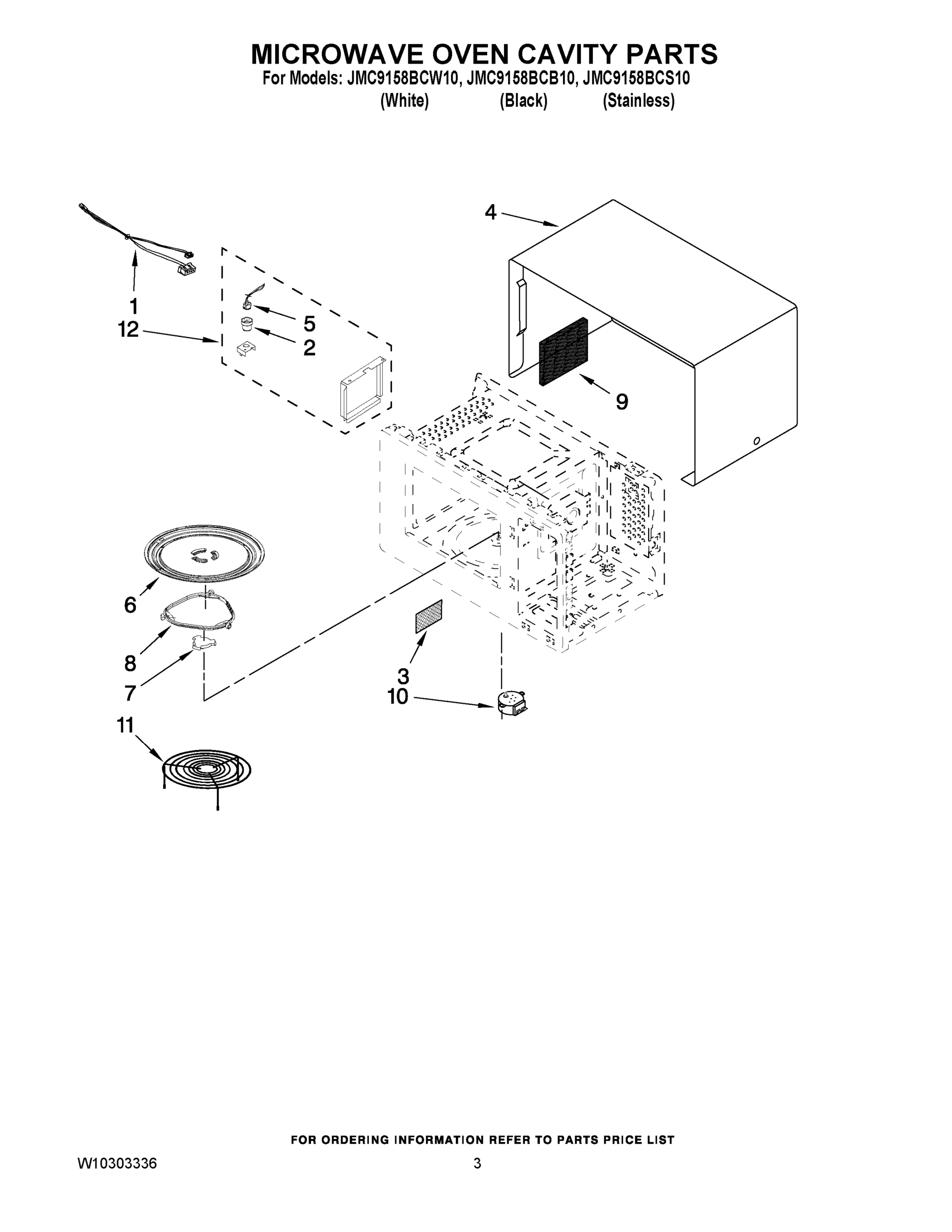 03 - MICROWAVE OVEN CAVITY PARTS