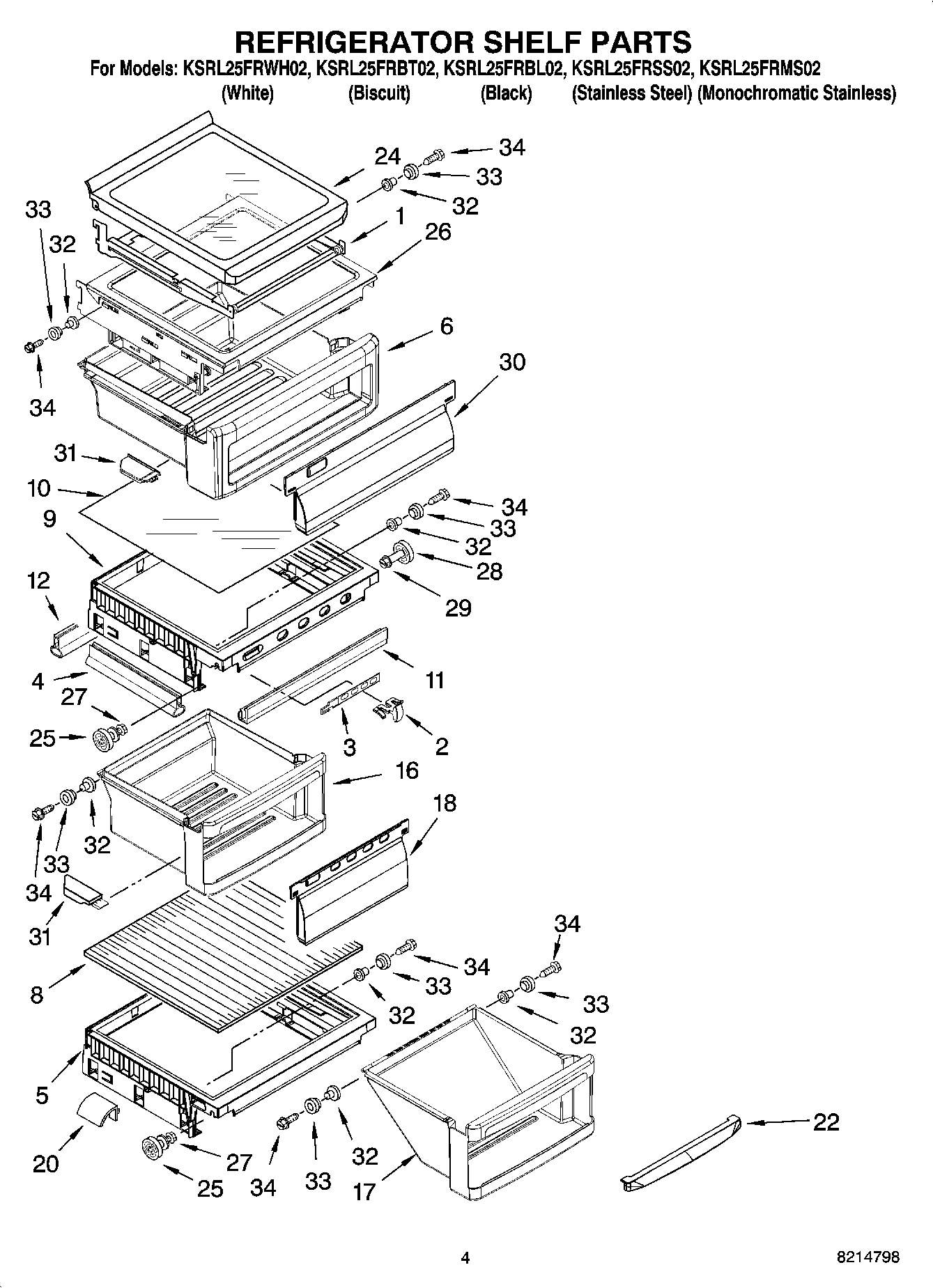 03 - REFRIGERATOR SHELF PARTS