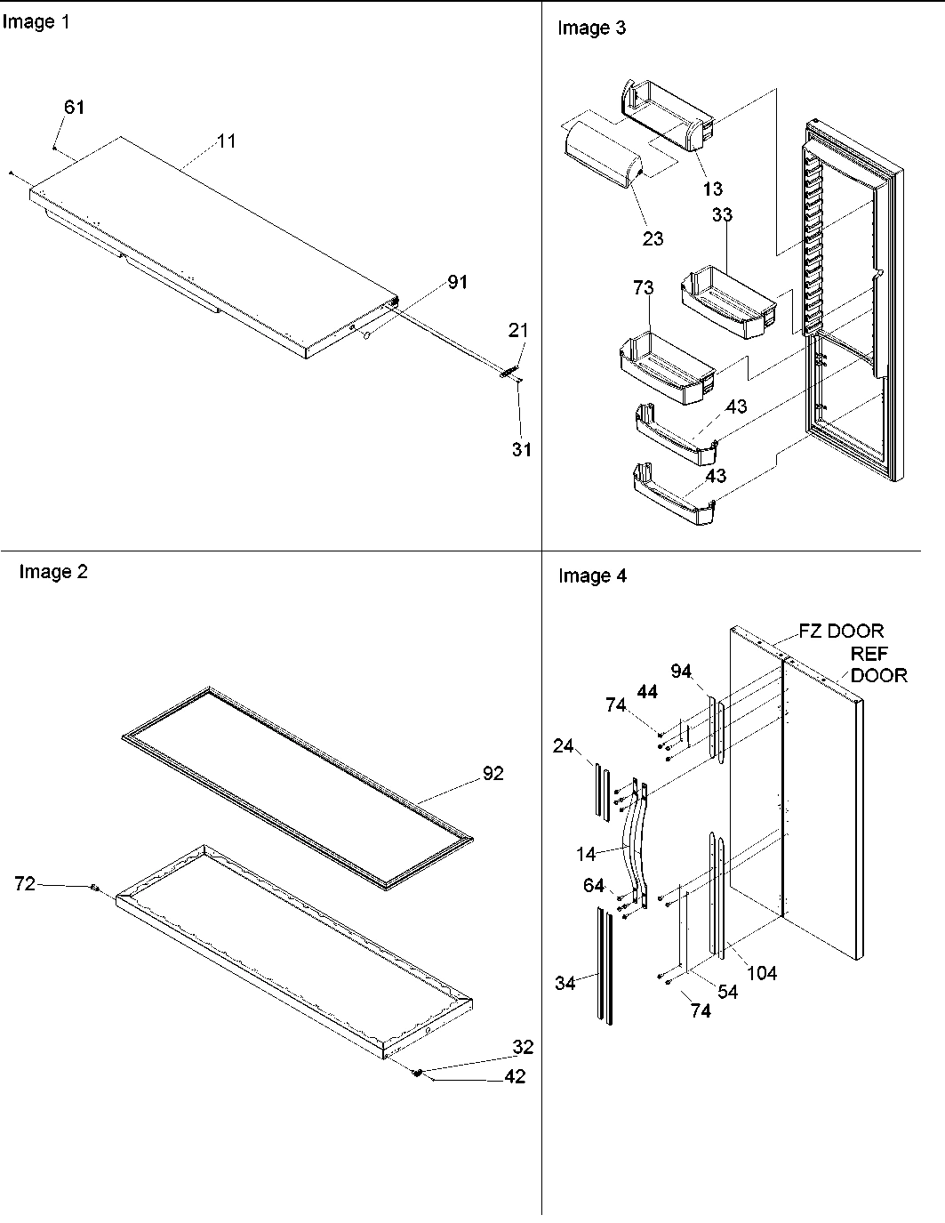13 - Refrigerator Door, Trim & Handles