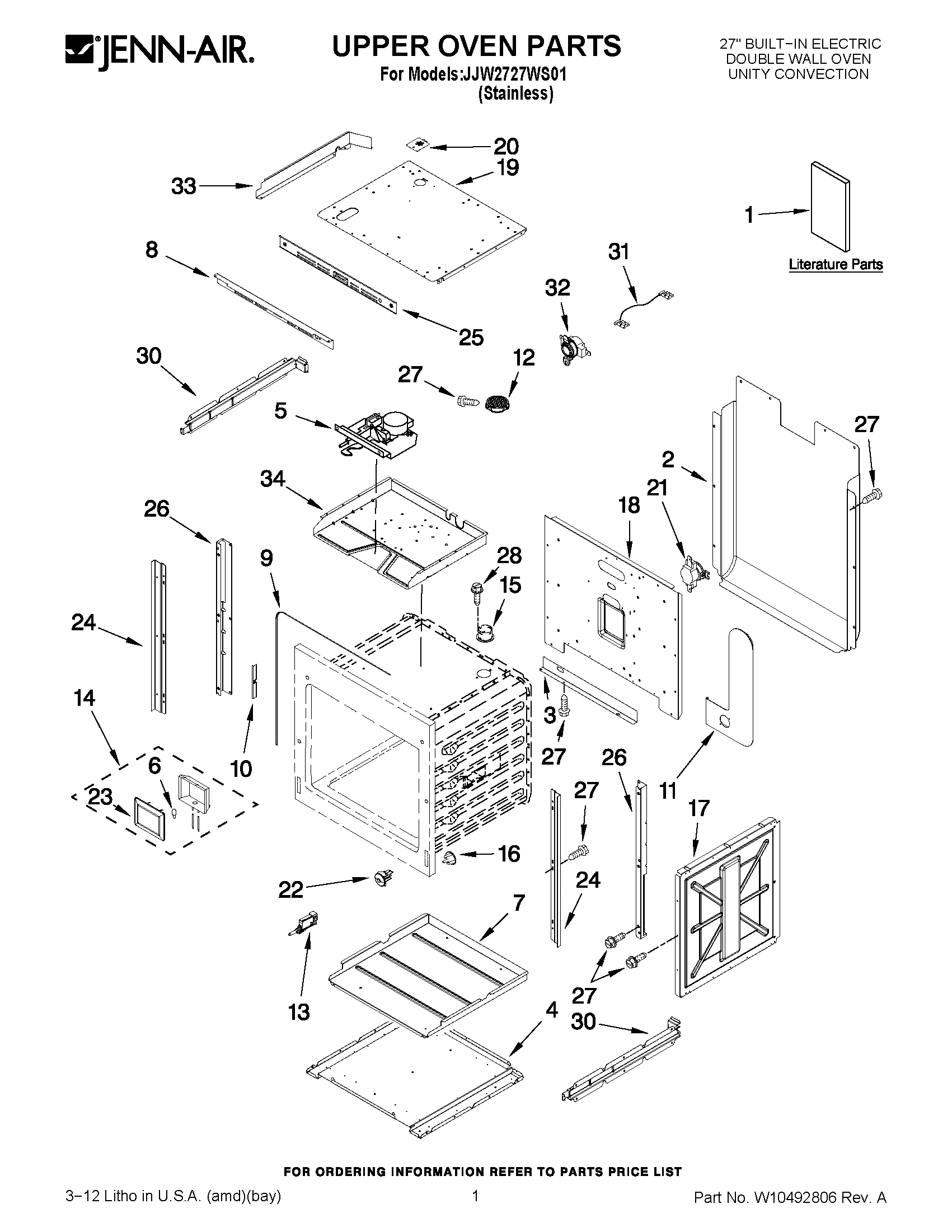 01 - UPPER OVEN PARTS