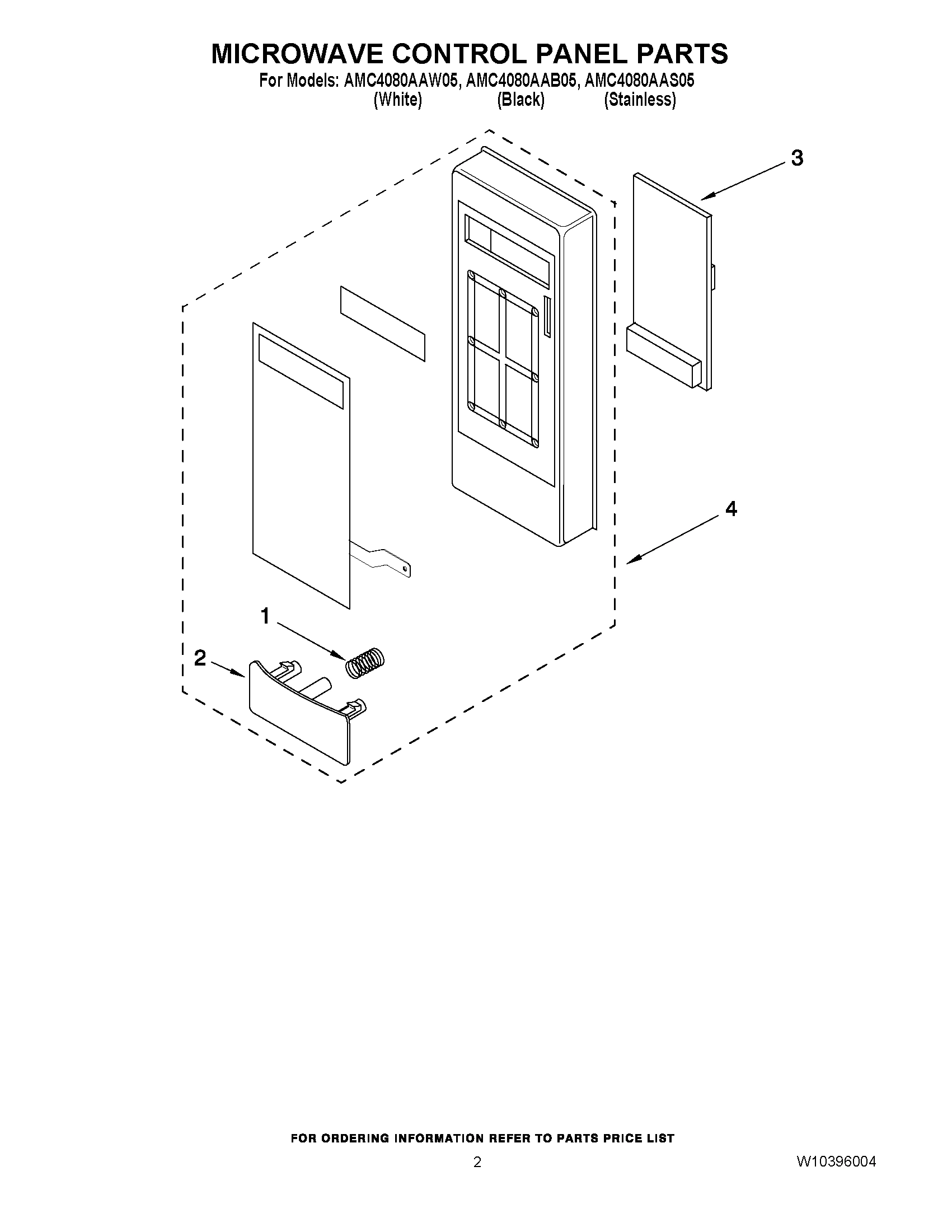 02 - MICROWAVE CONTROL PANEL PARTS