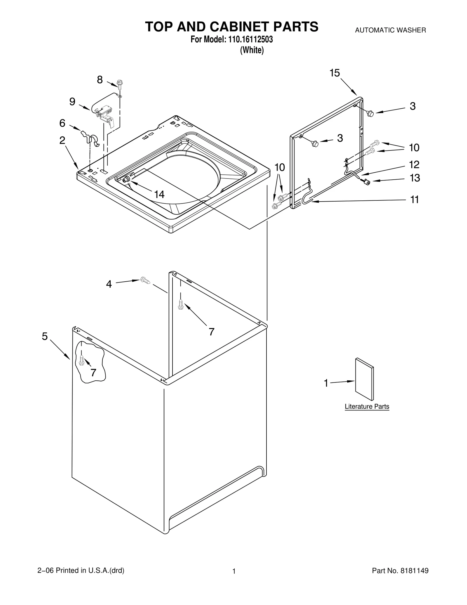 TOP AND CABINET PARTS