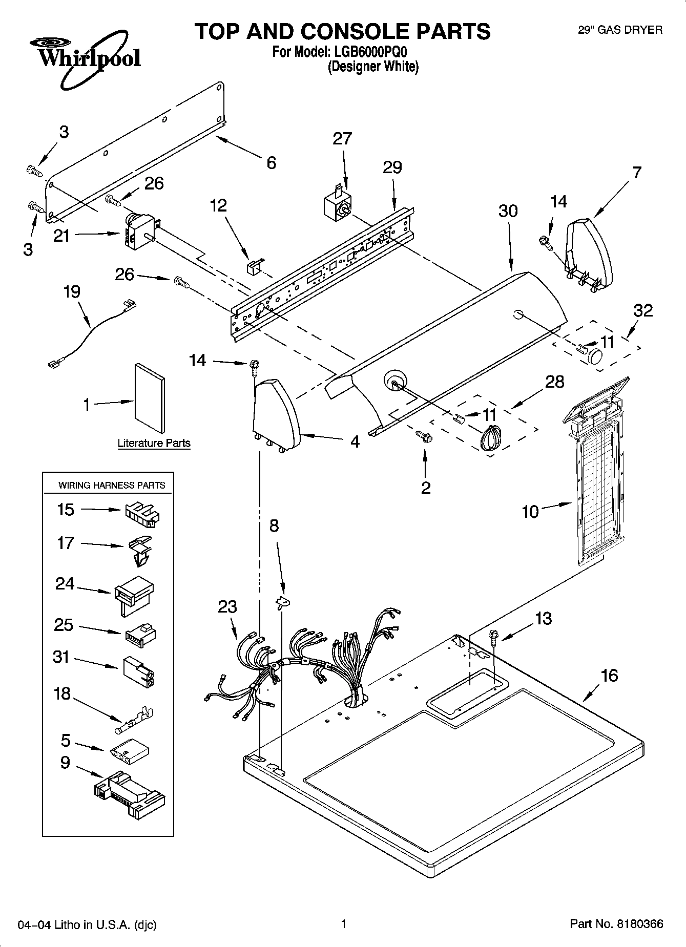 01 - TOP AND CONSOLE PARTS