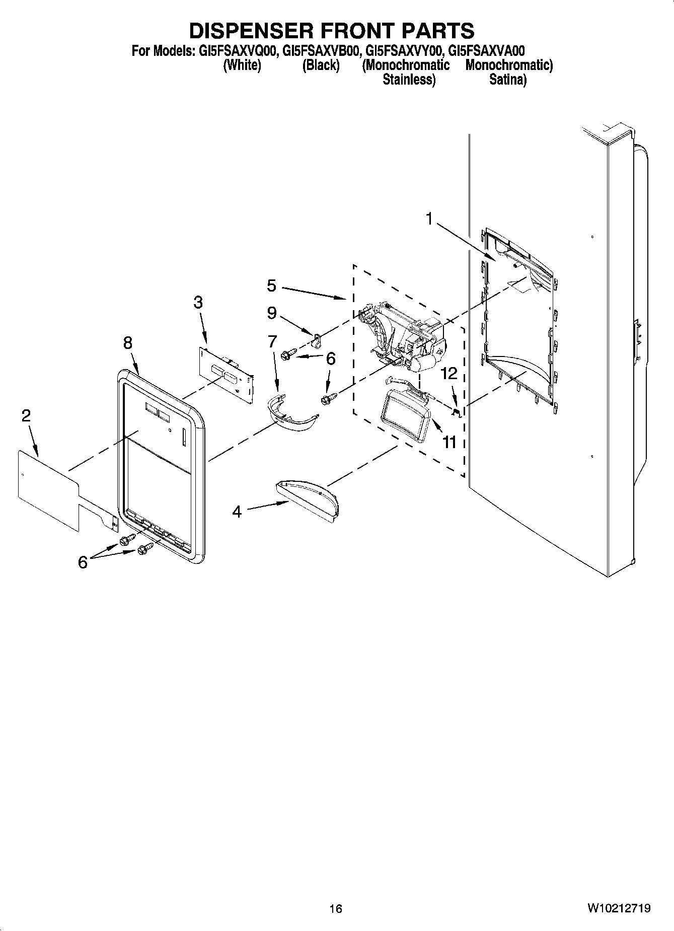 09 - DISPENSER FRONT PARTS