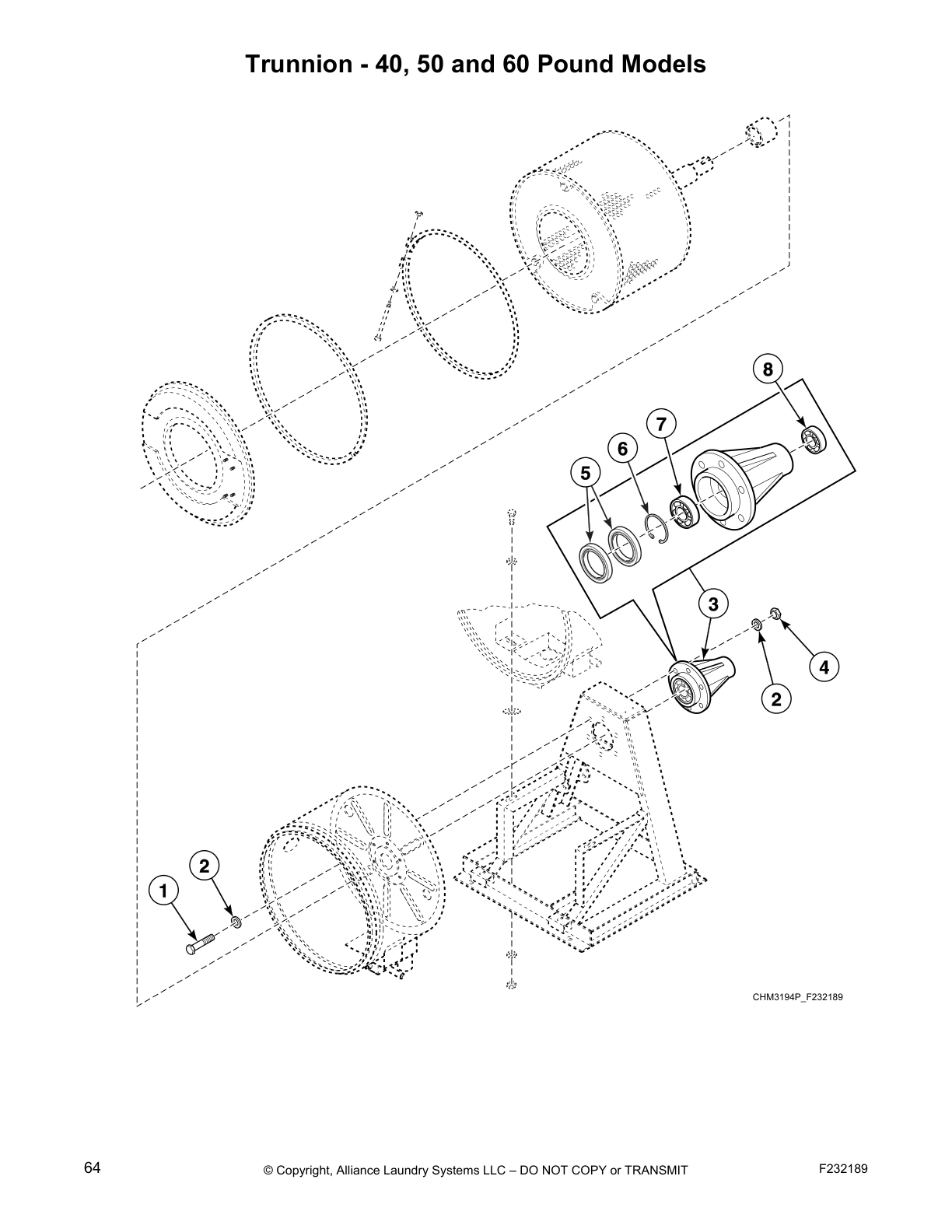 Trunnion - 40, 50 and 60 Pound Models