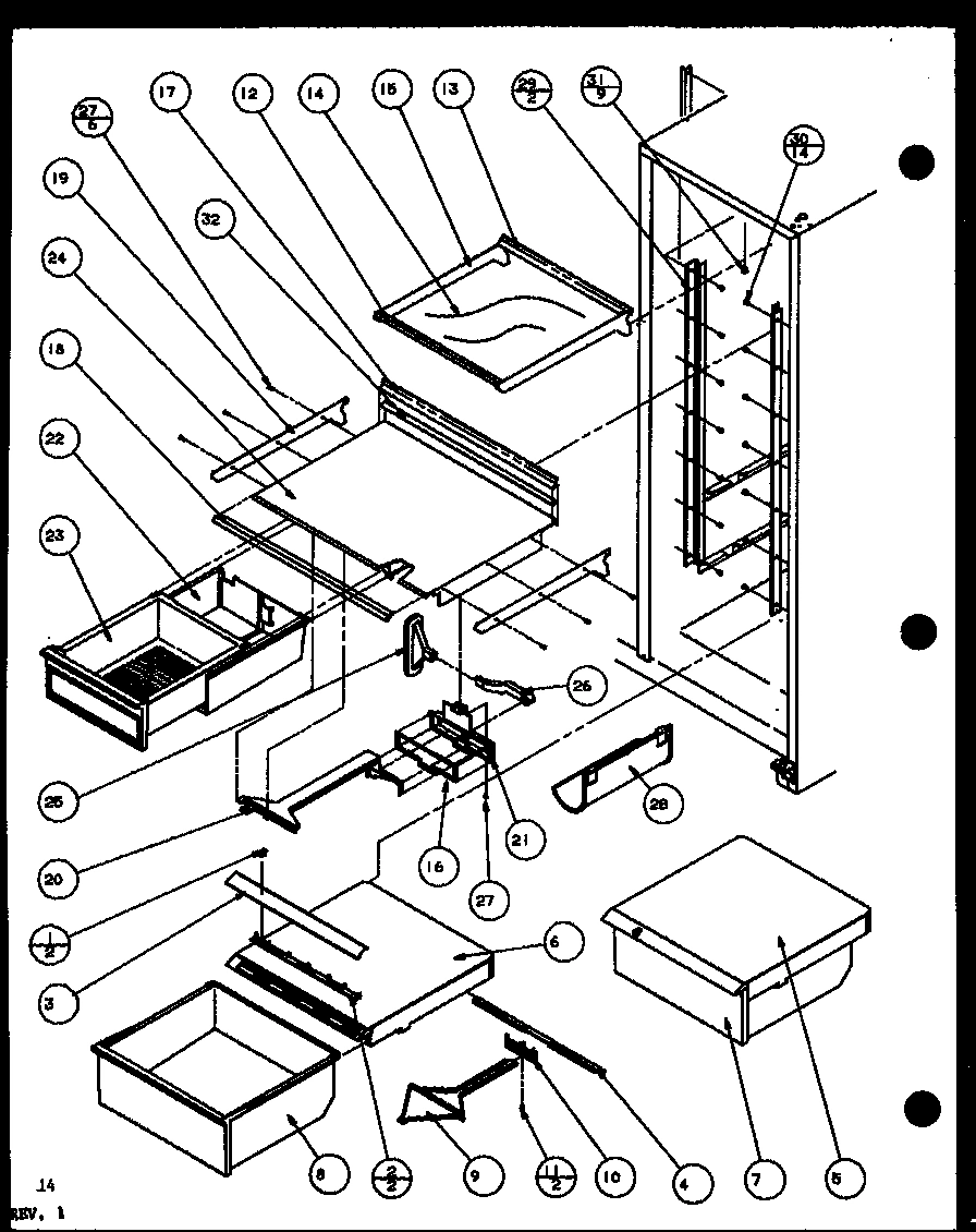 14 - REF SHELVING AND DRAWERS