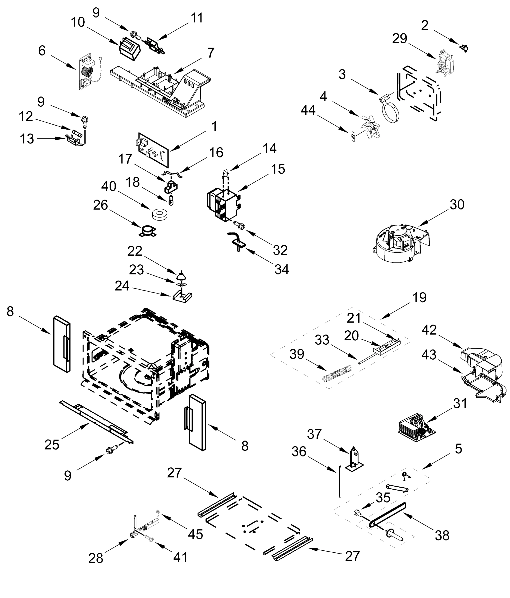 CABINET AND STIRRER PARTS