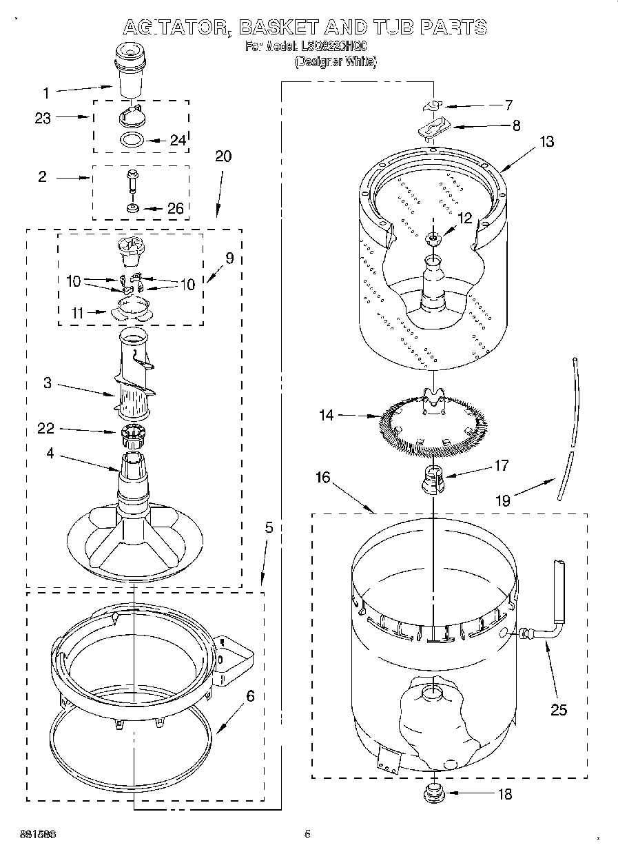 03 - AGITATOR, BASKET AND TUB