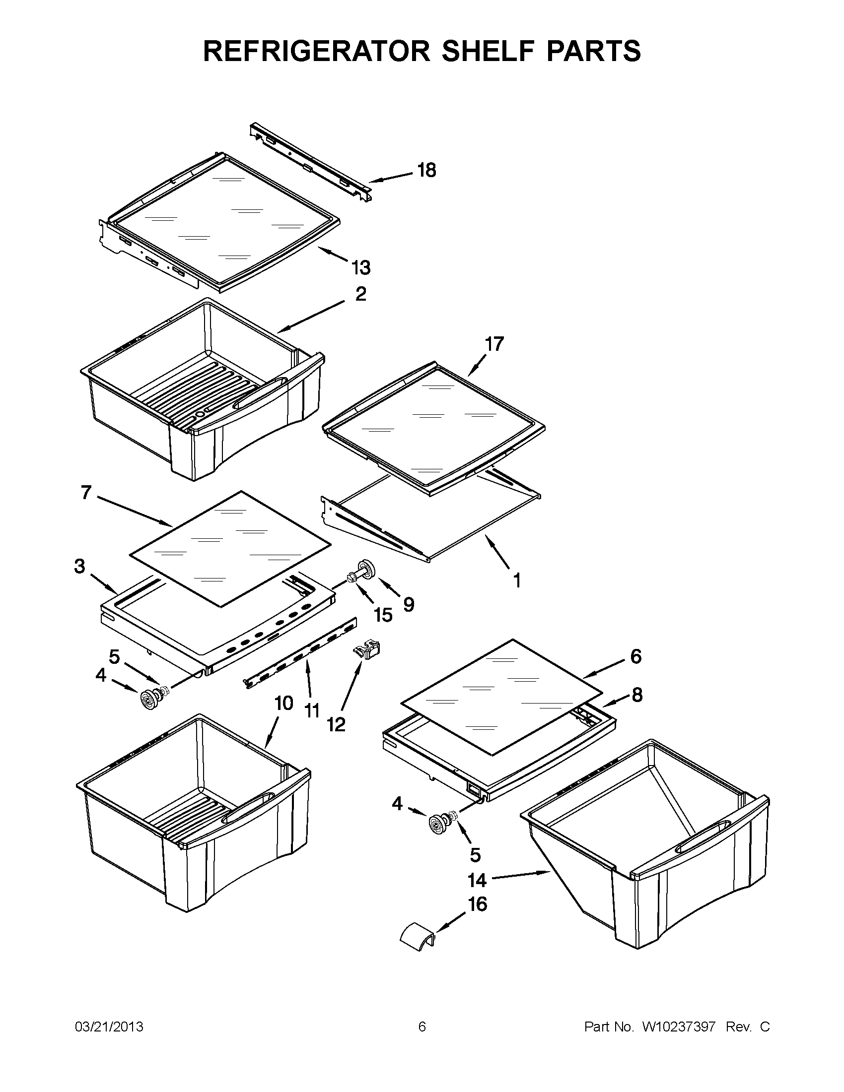 03 - REFRIGERATOR SHELF PARTS