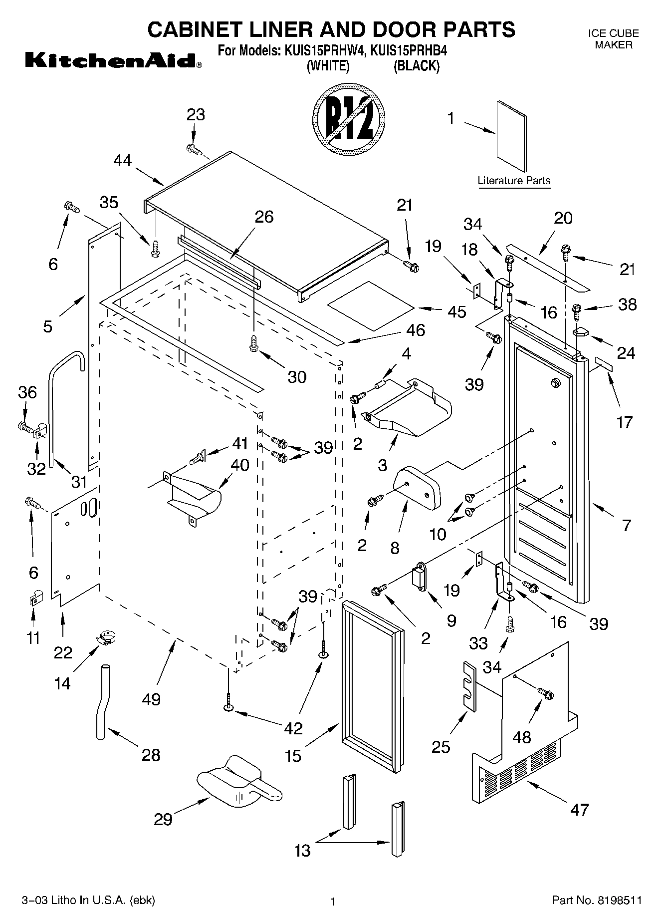 01 - CABINET LINER AND DOOR PARTS