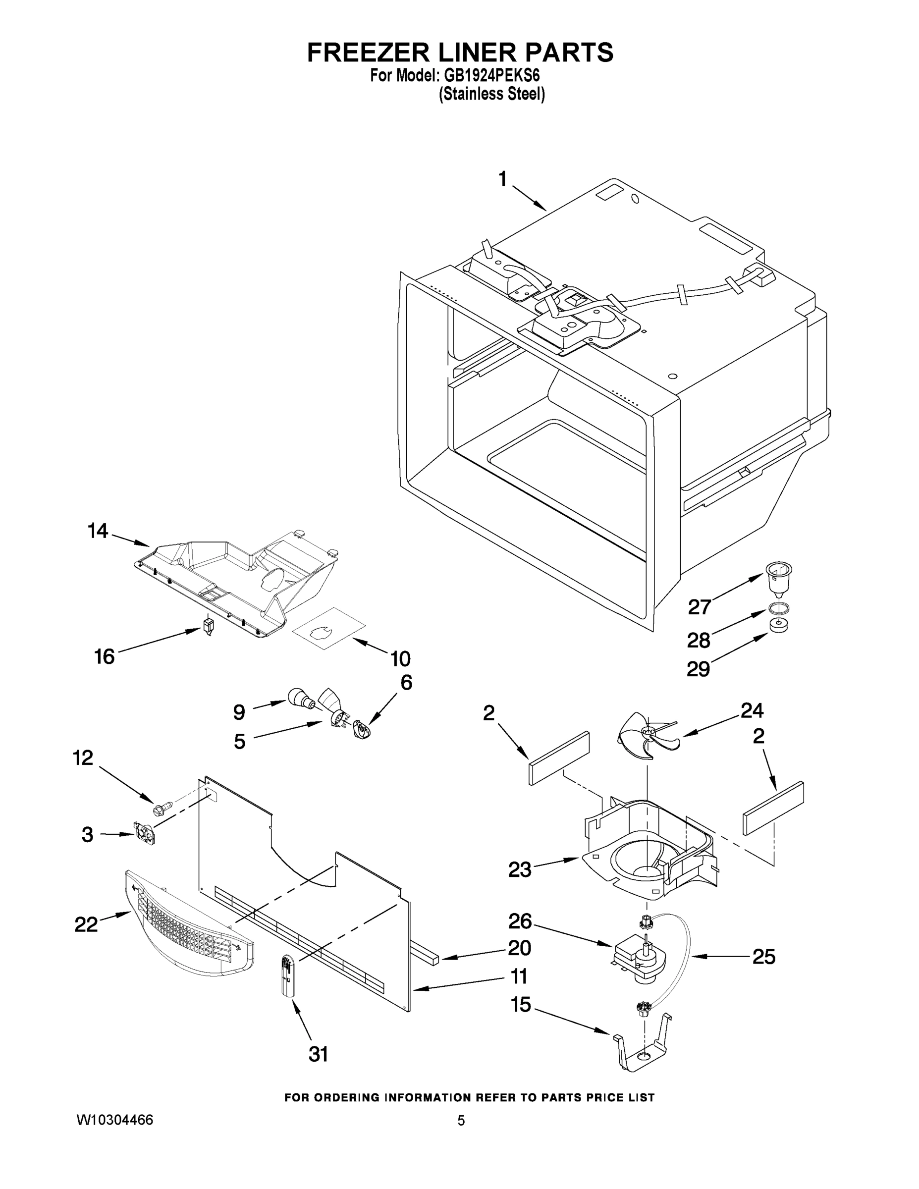 03 - FREEZER LINER PARTS