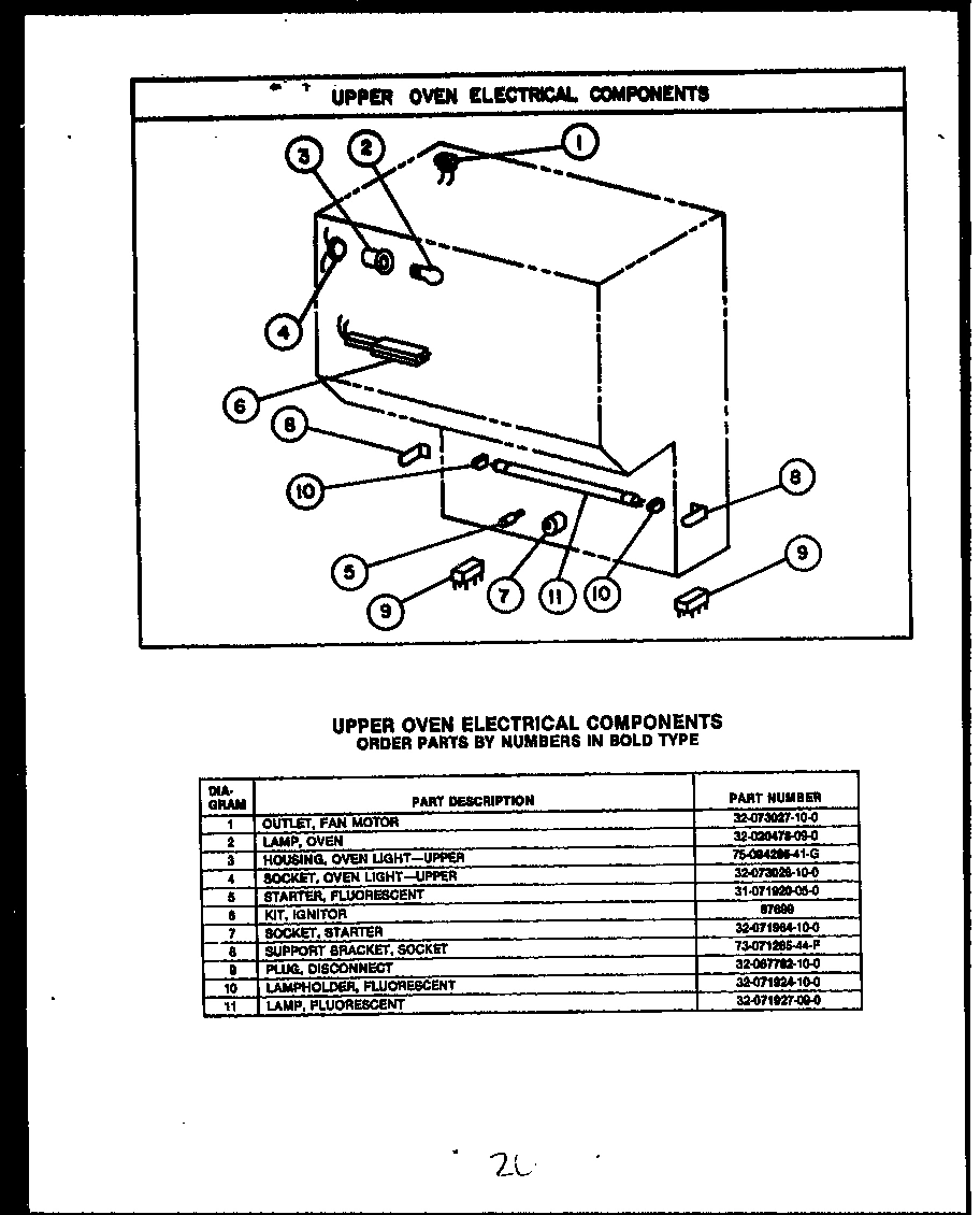 09 - UPPER OVEN ELECTRICAL COMPONENTS