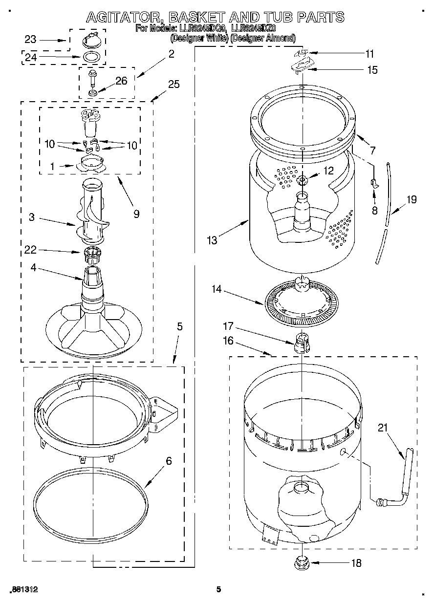 03 - AGITATOR, BASKET AND TUB