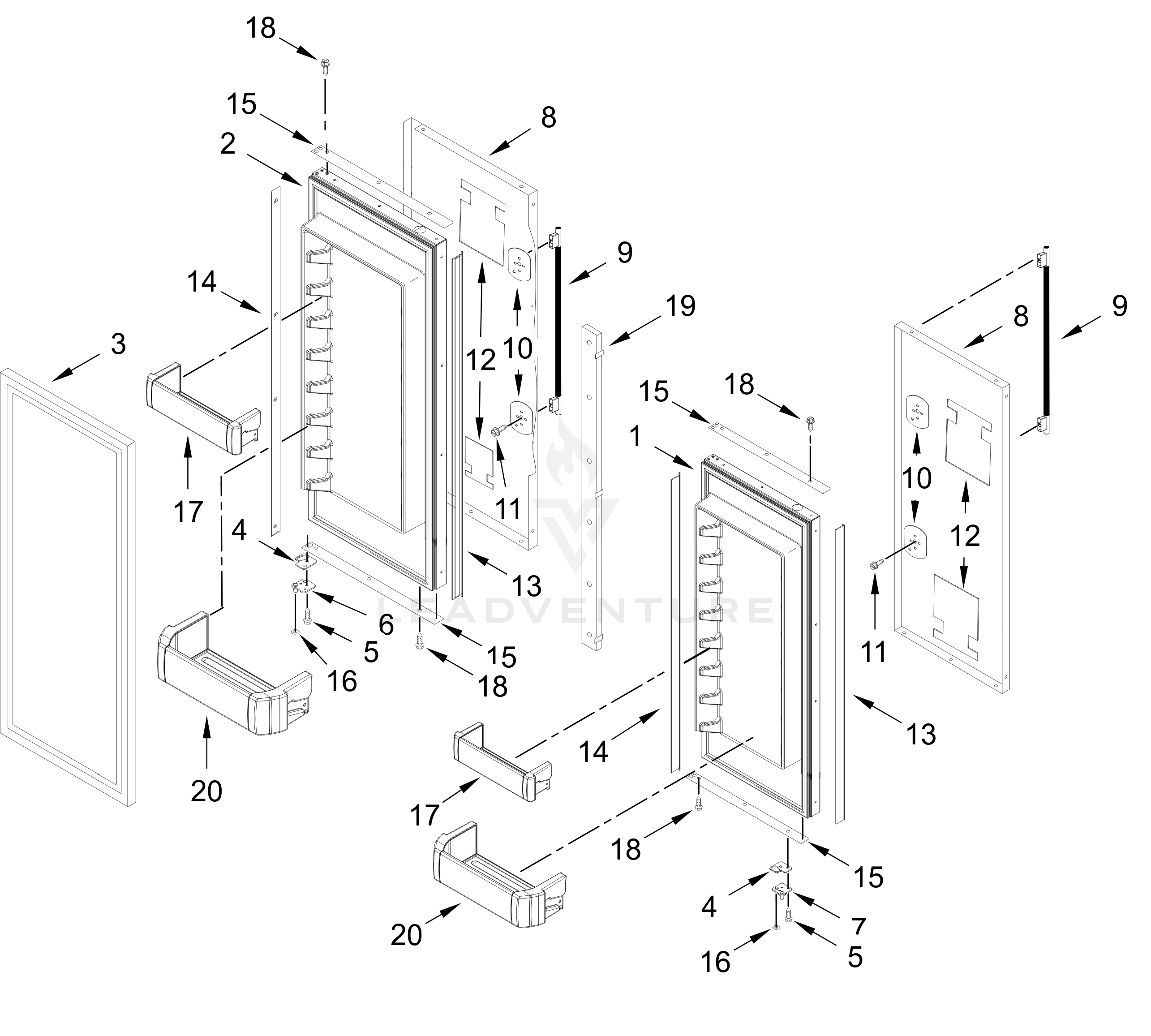 REFRIGERATOR DOOR PARTS