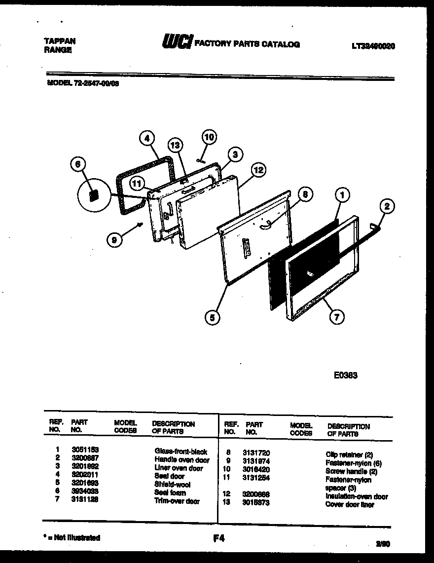 04 - LOWER OVEN DOOR PARTS