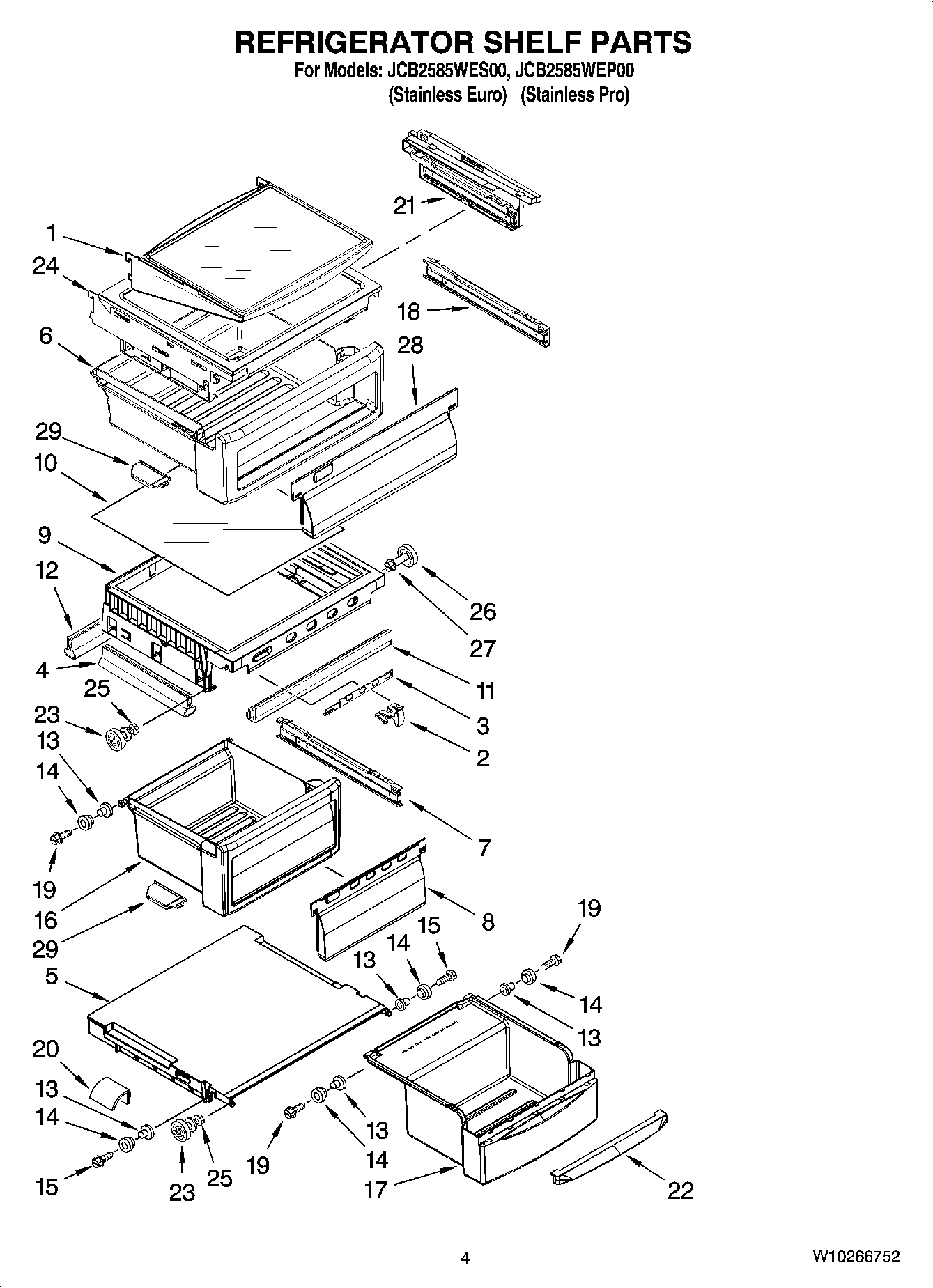 03 - REFRIGERATOR SHELF PARTS
