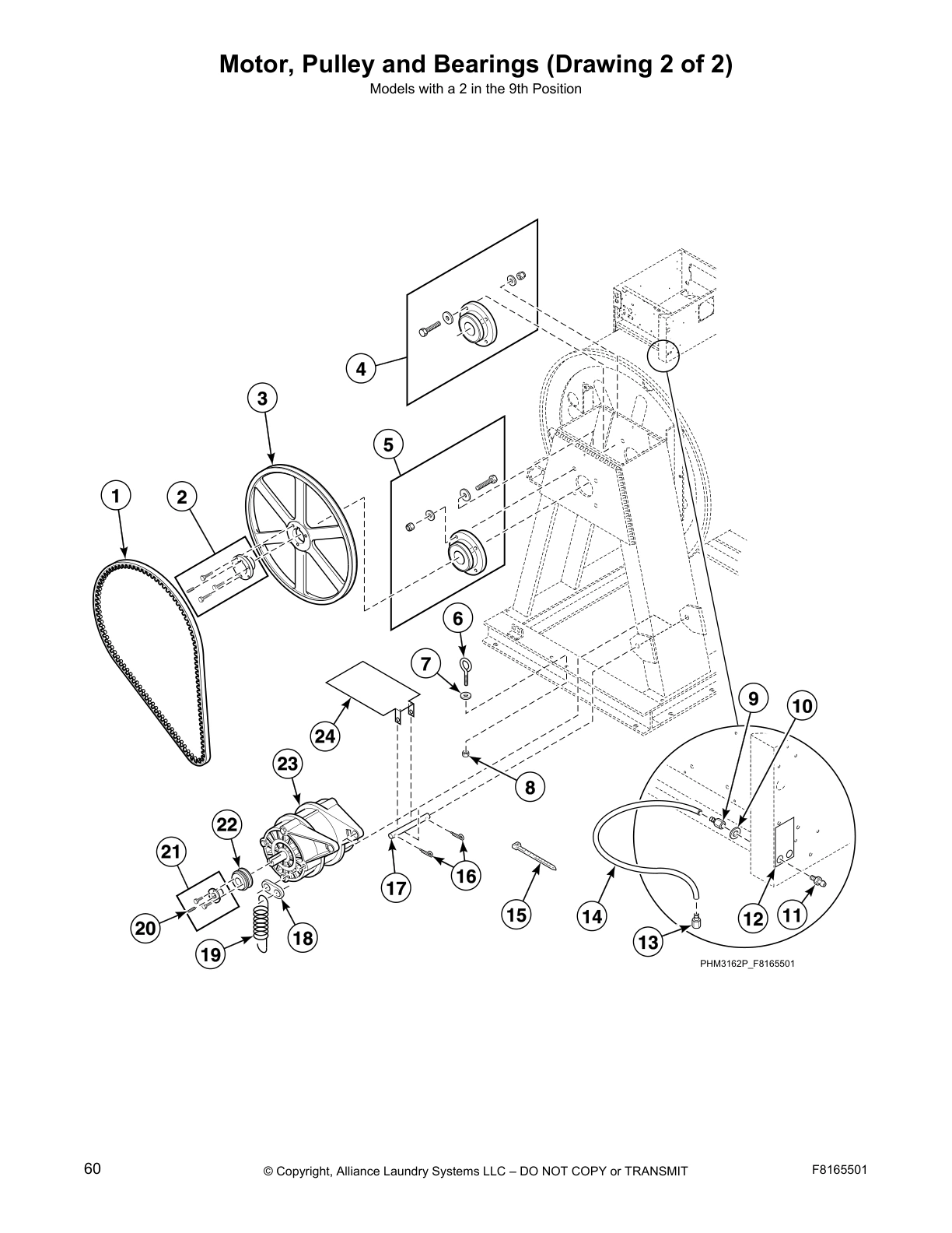 Motor, Pulley and Bearings (Drawing 2 of 2)
