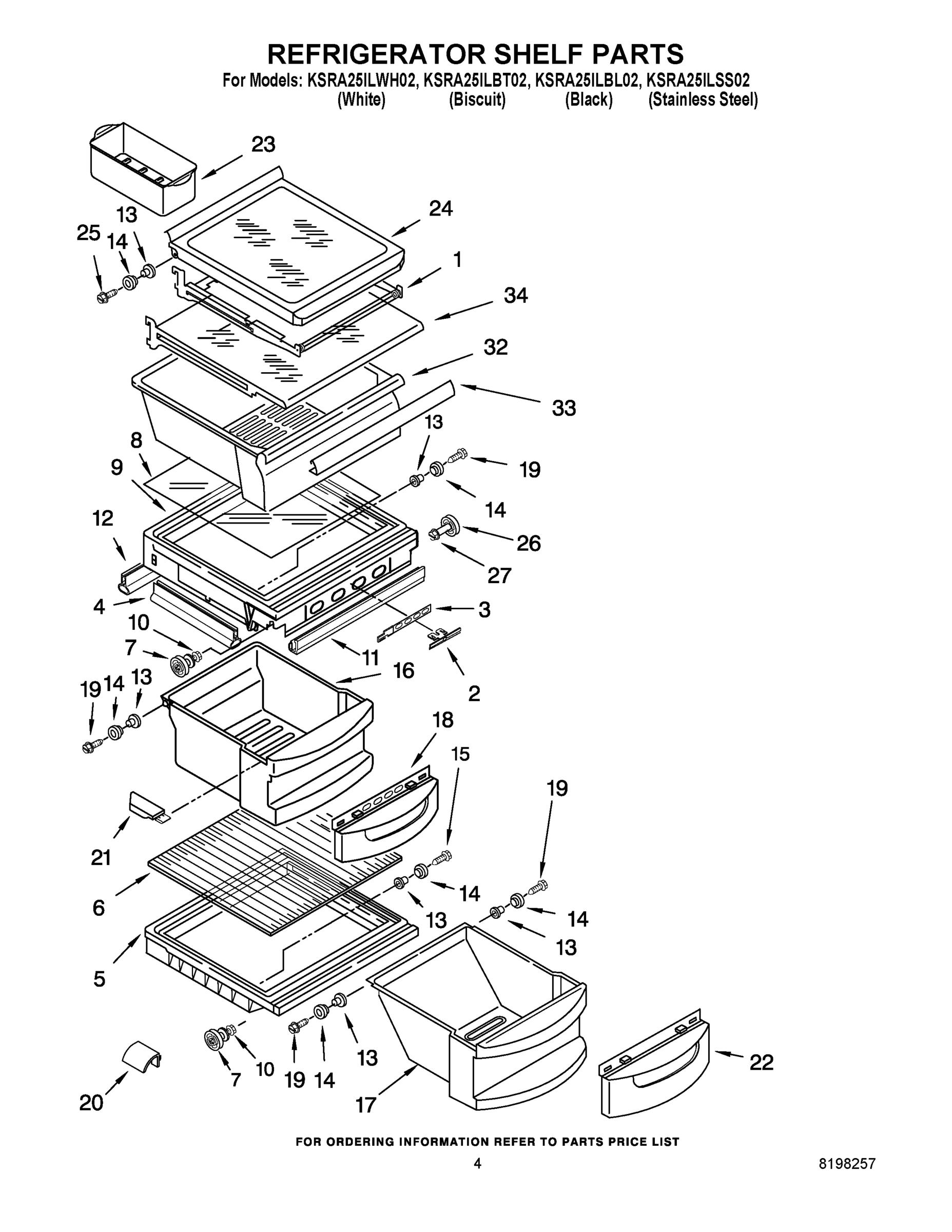 04 - REFRIGERATOR SHELF PARTS