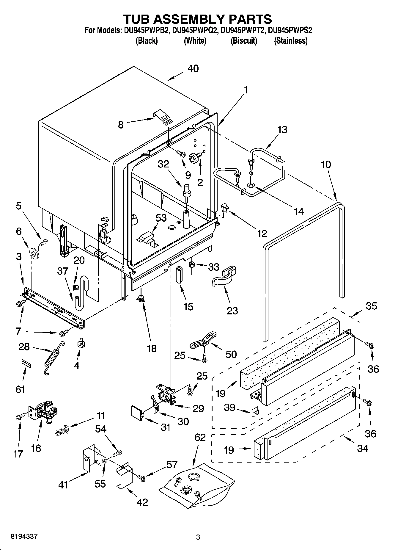 03 - TUB ASSEMBLY PARTS