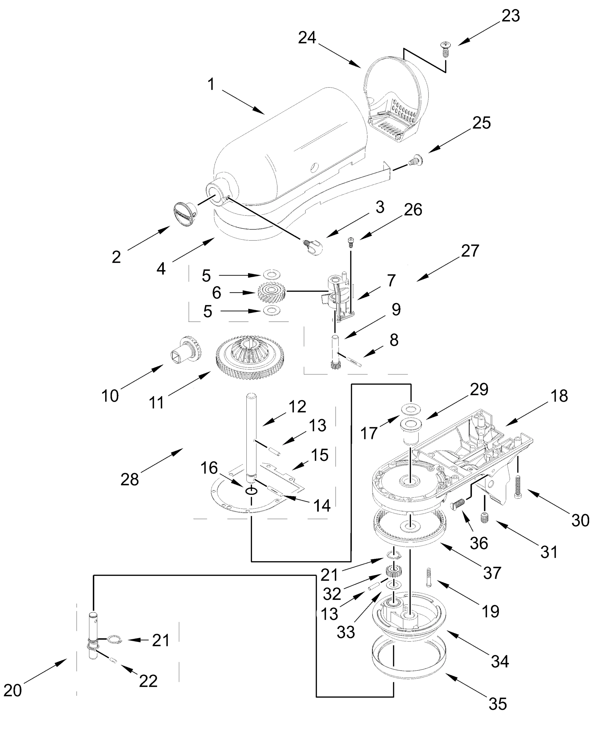 CASE, GEARING AND PLANETARY UNIT PARTS