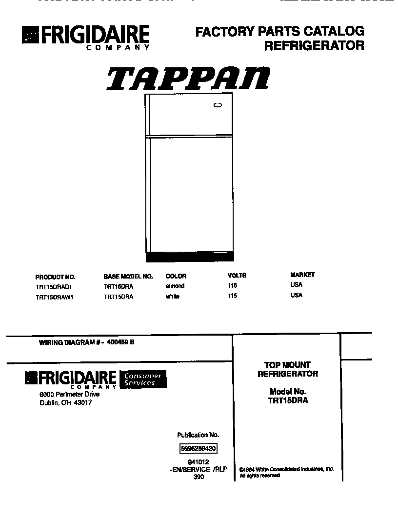01 - TOP MOUNT REFRIGERATOR