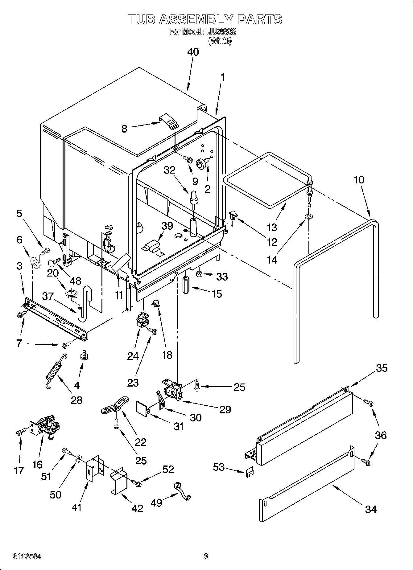 03 - TUB ASSEMBLY PARTS