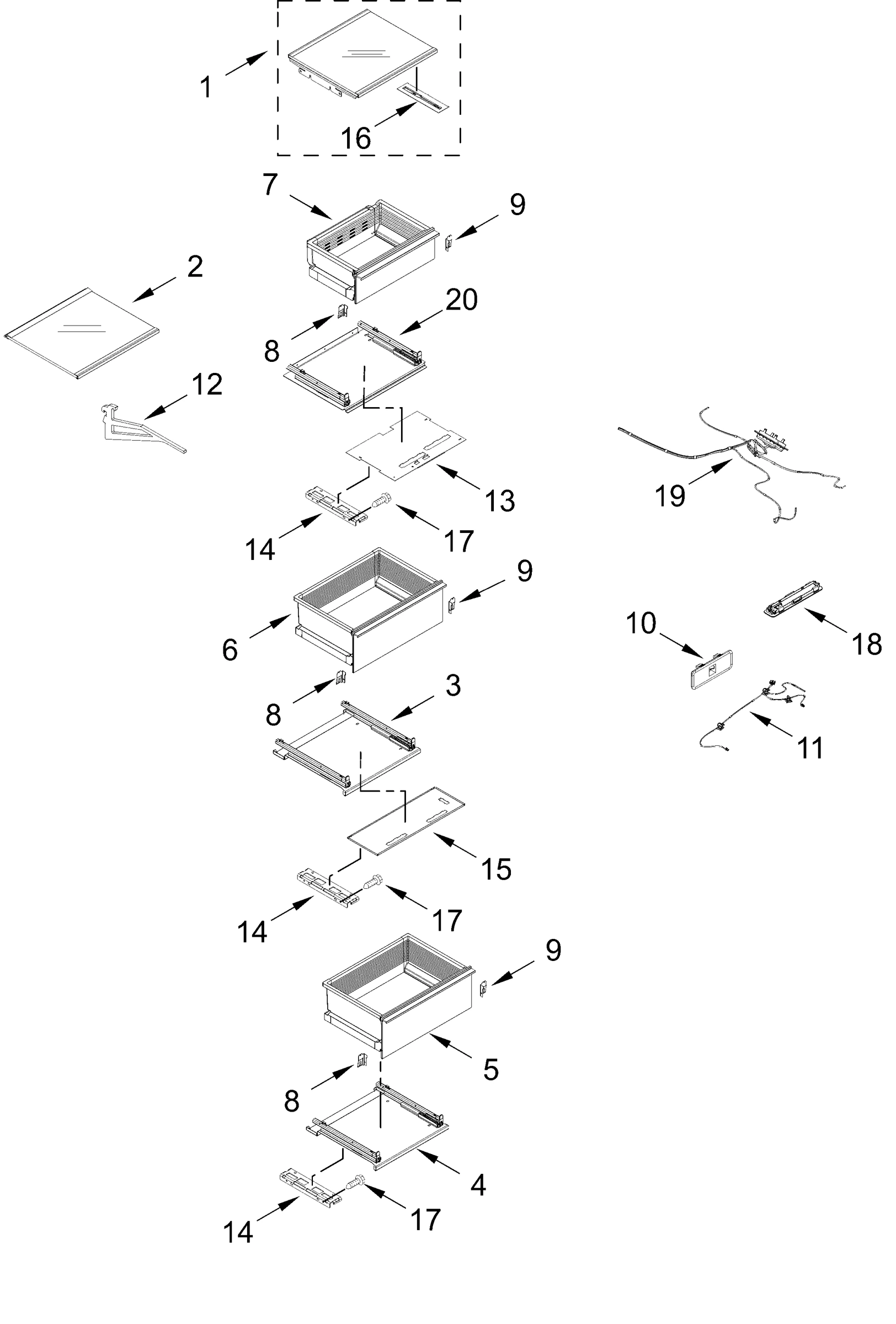 REFRIGERATOR SHELF PARTS