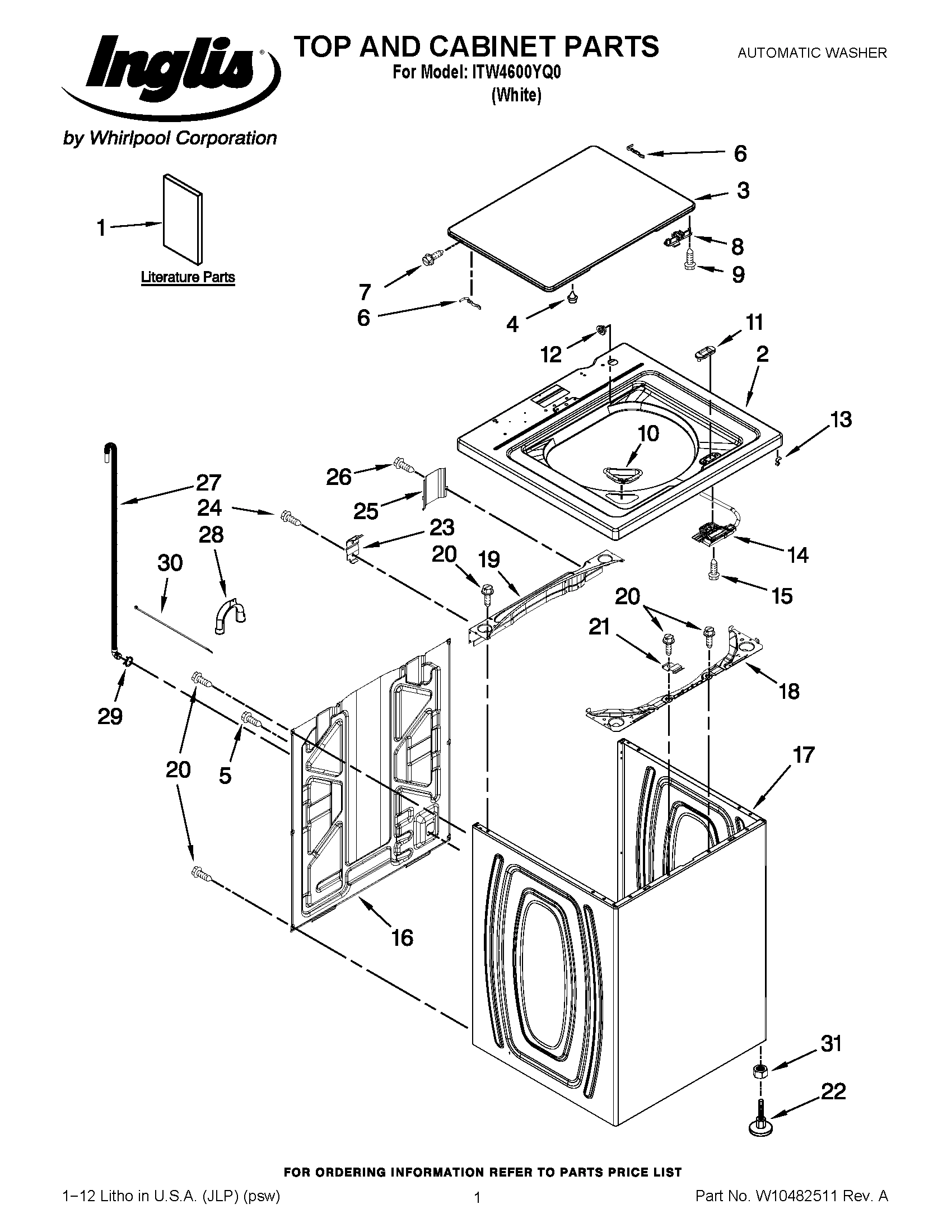 01 - TOP AND CABINET PARTS